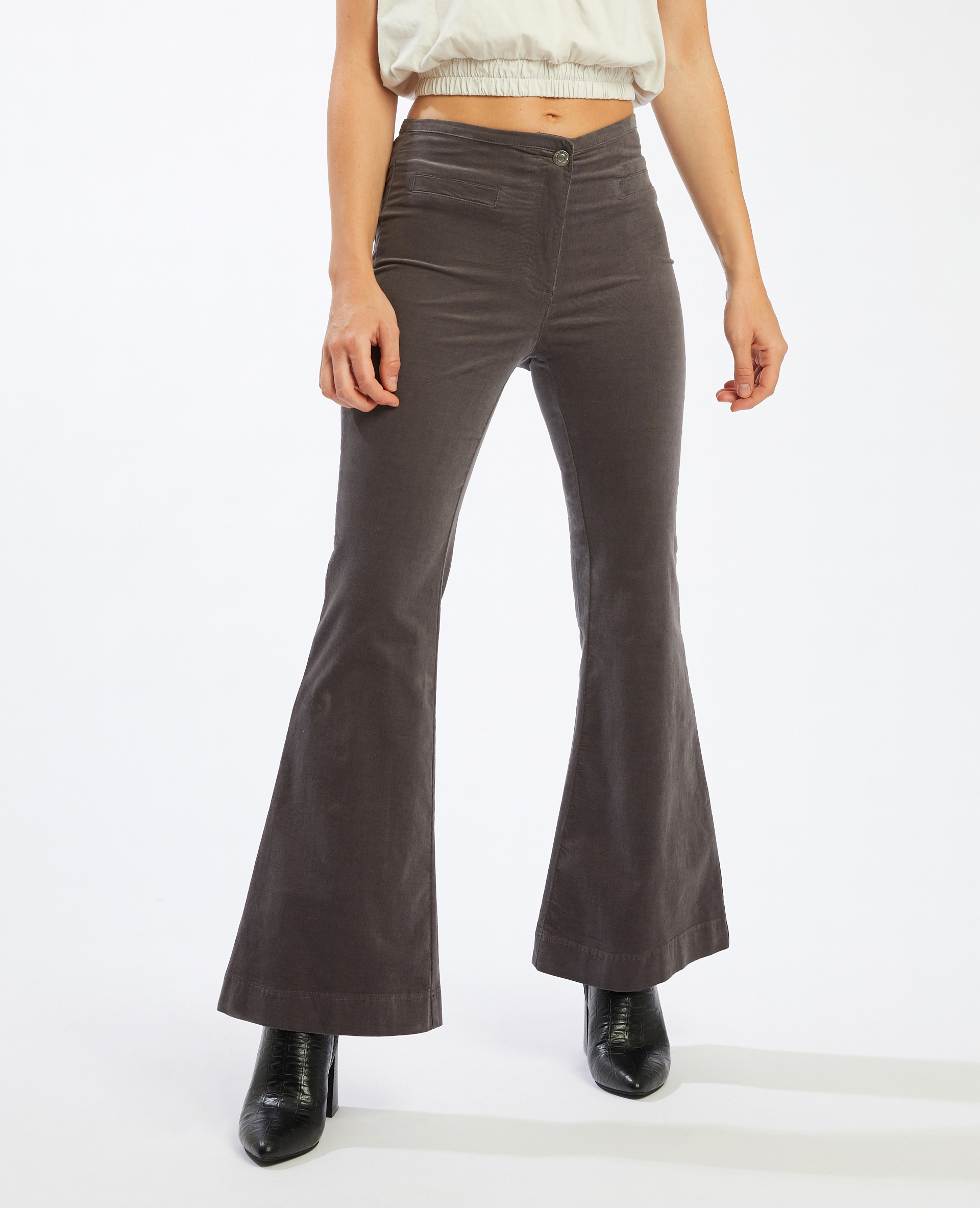 Pantalon flare deals velours