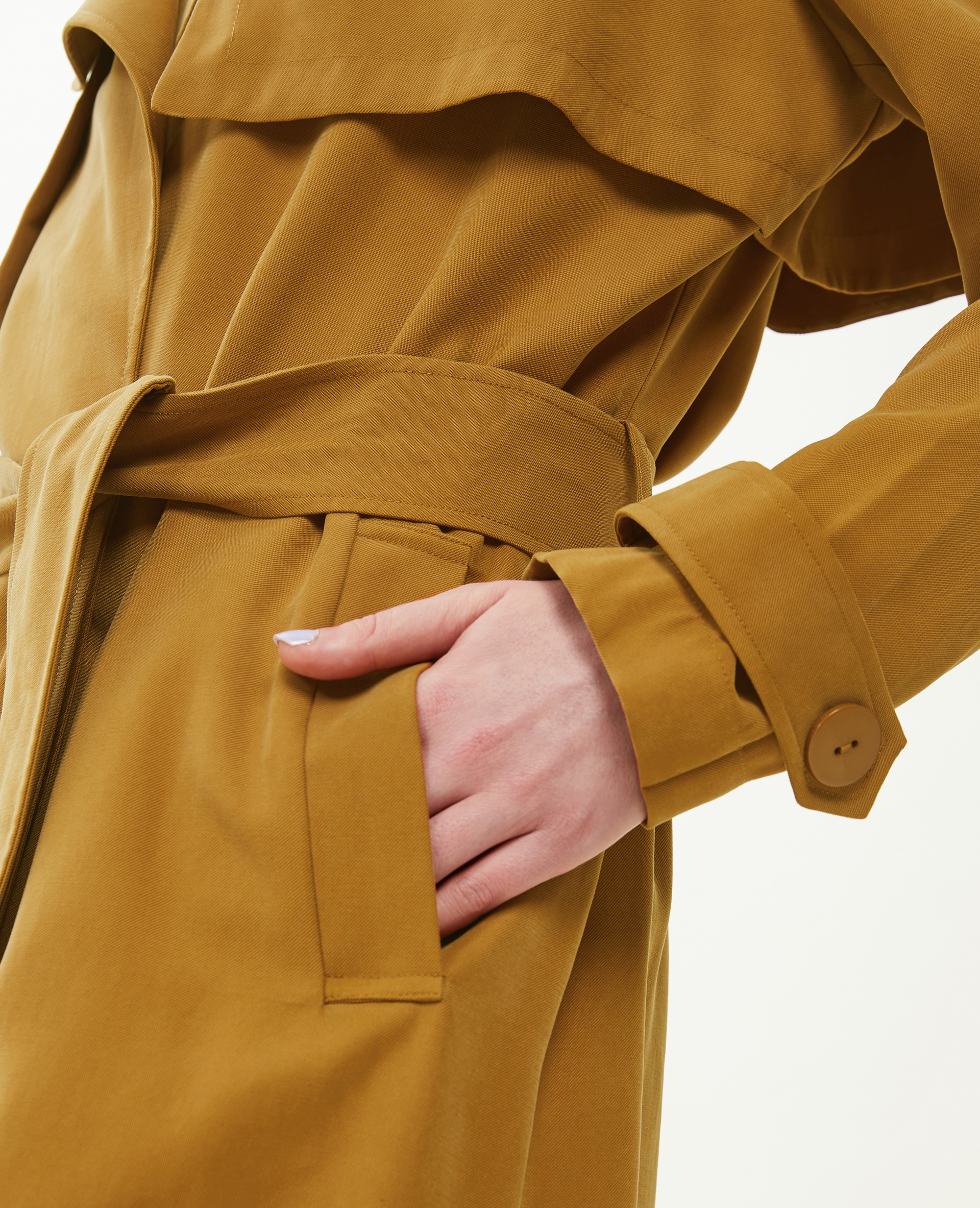 Trench long en tissu fluide camel - Pimkie