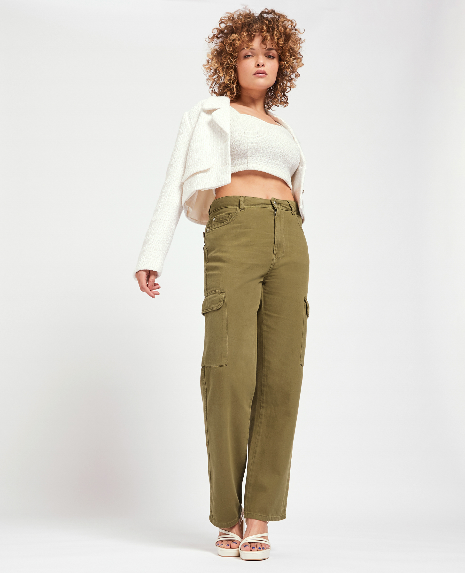 Jean cargo droit vert kaki - Pimkie