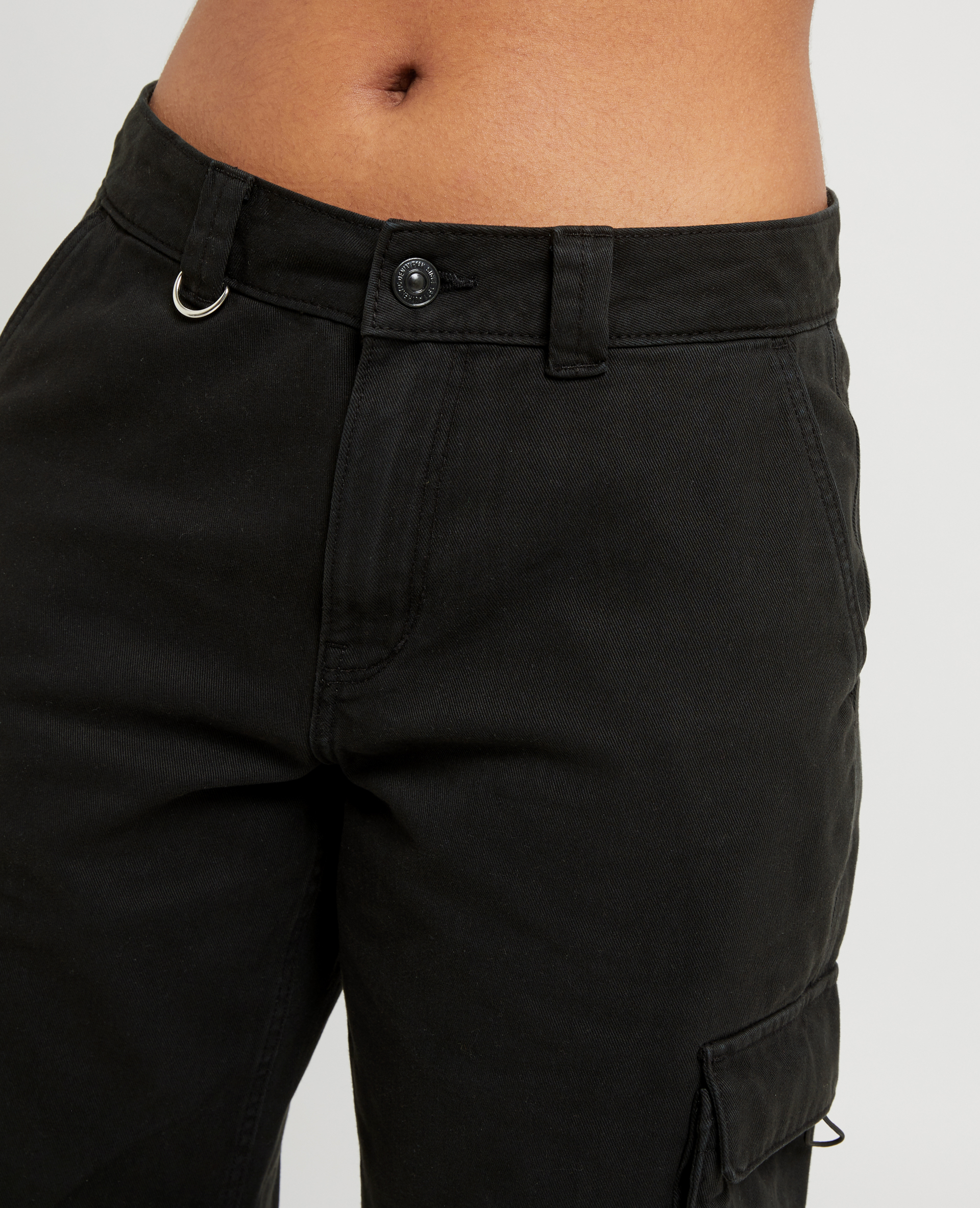 Pantalon droit cargo taille basse noir - Pimkie