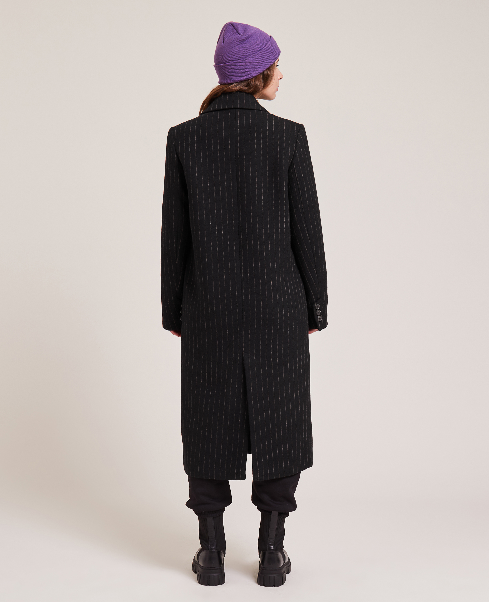 Manteau long avec laine noir - Pimkie