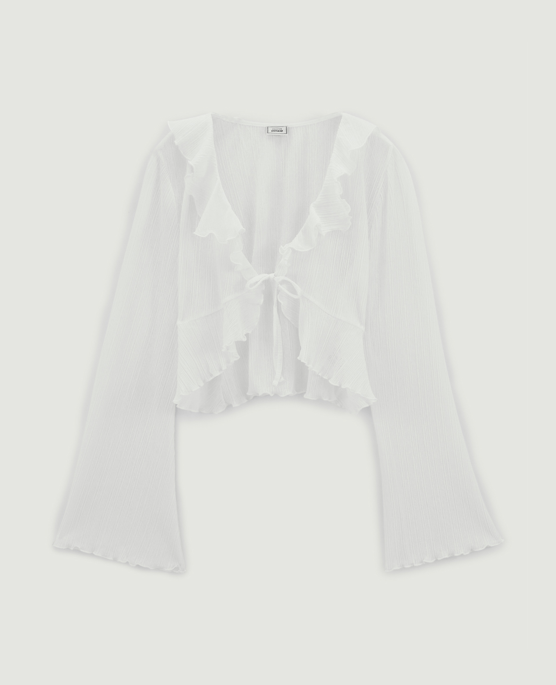 Top à nouer avec volants blanc - Pimkie