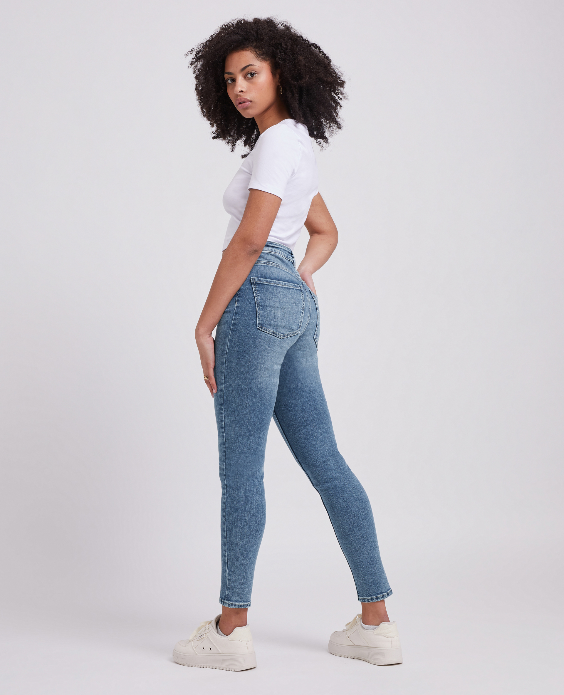 Jean skinny taille haute bleu - Pimkie