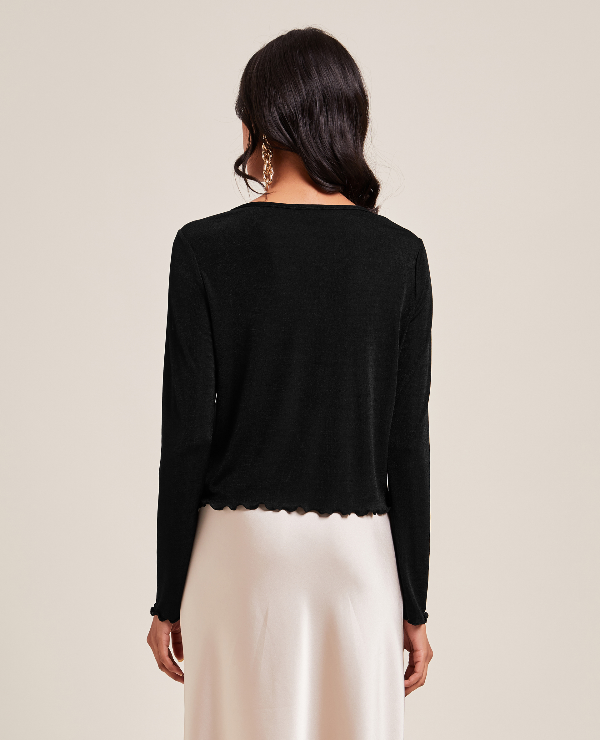 Gilet en maille fluide noir - Pimkie