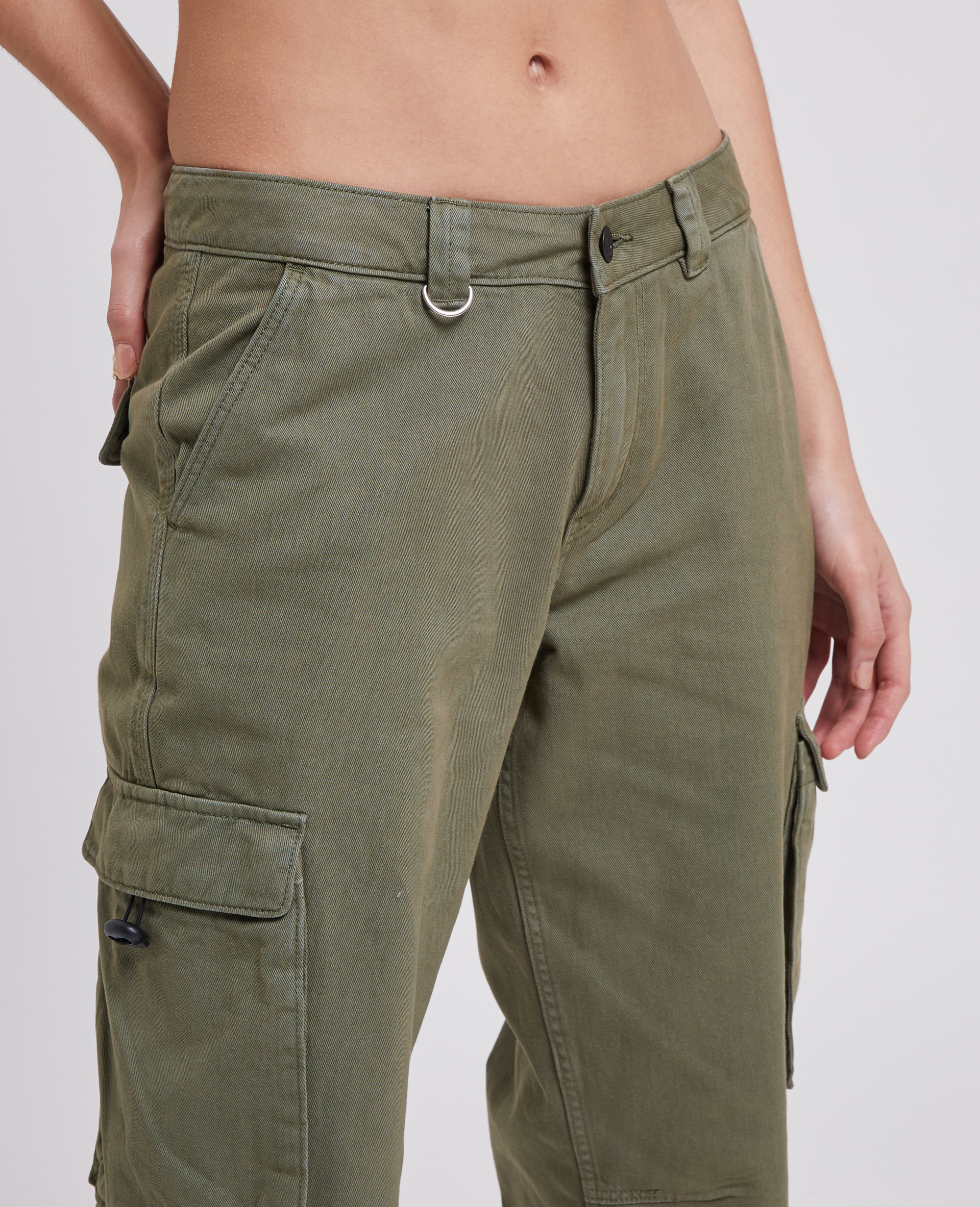 Pantalon droit cargo taille basse kaki - Pimkie