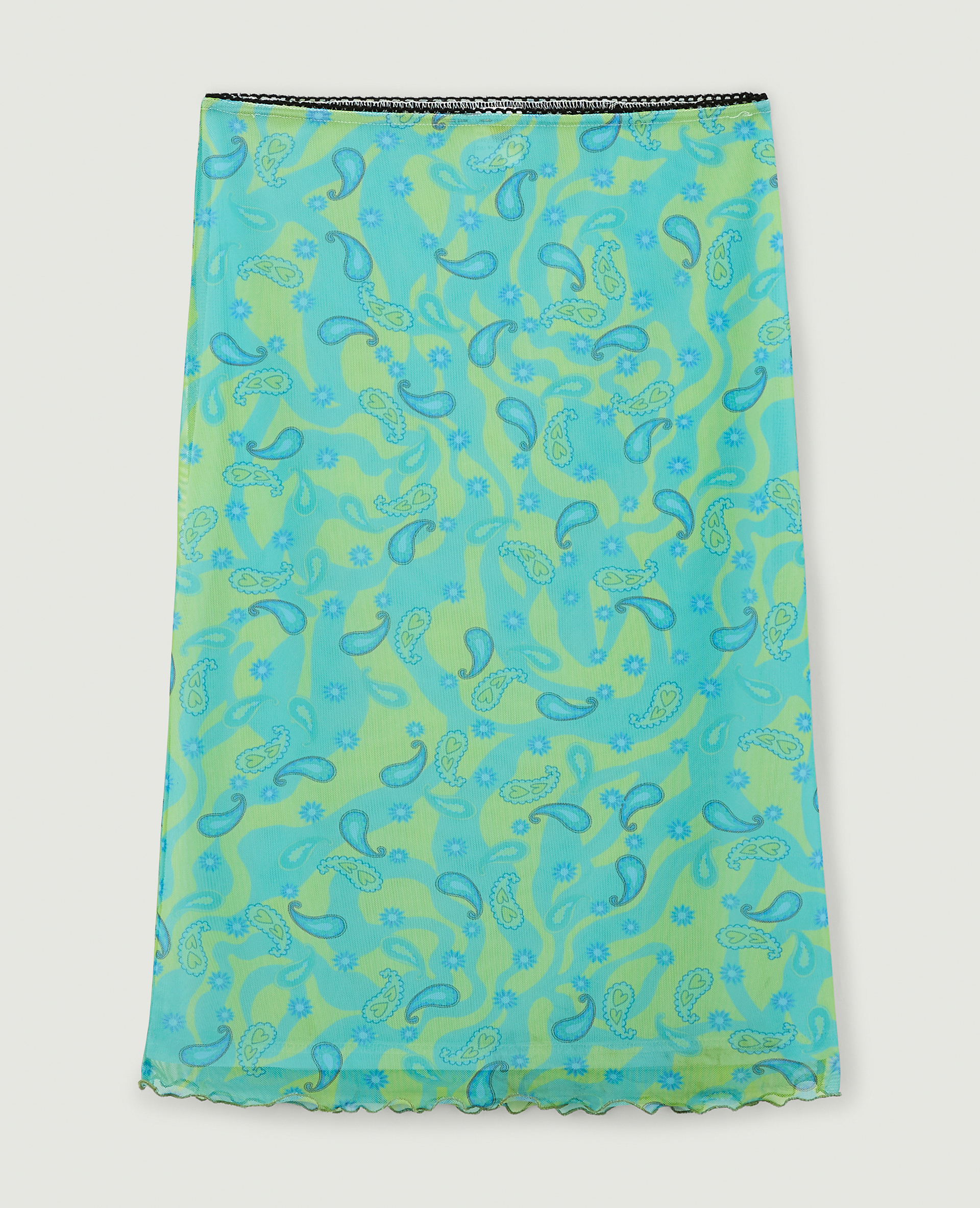Jupe droite midi en maille transparente vert - Pimkie