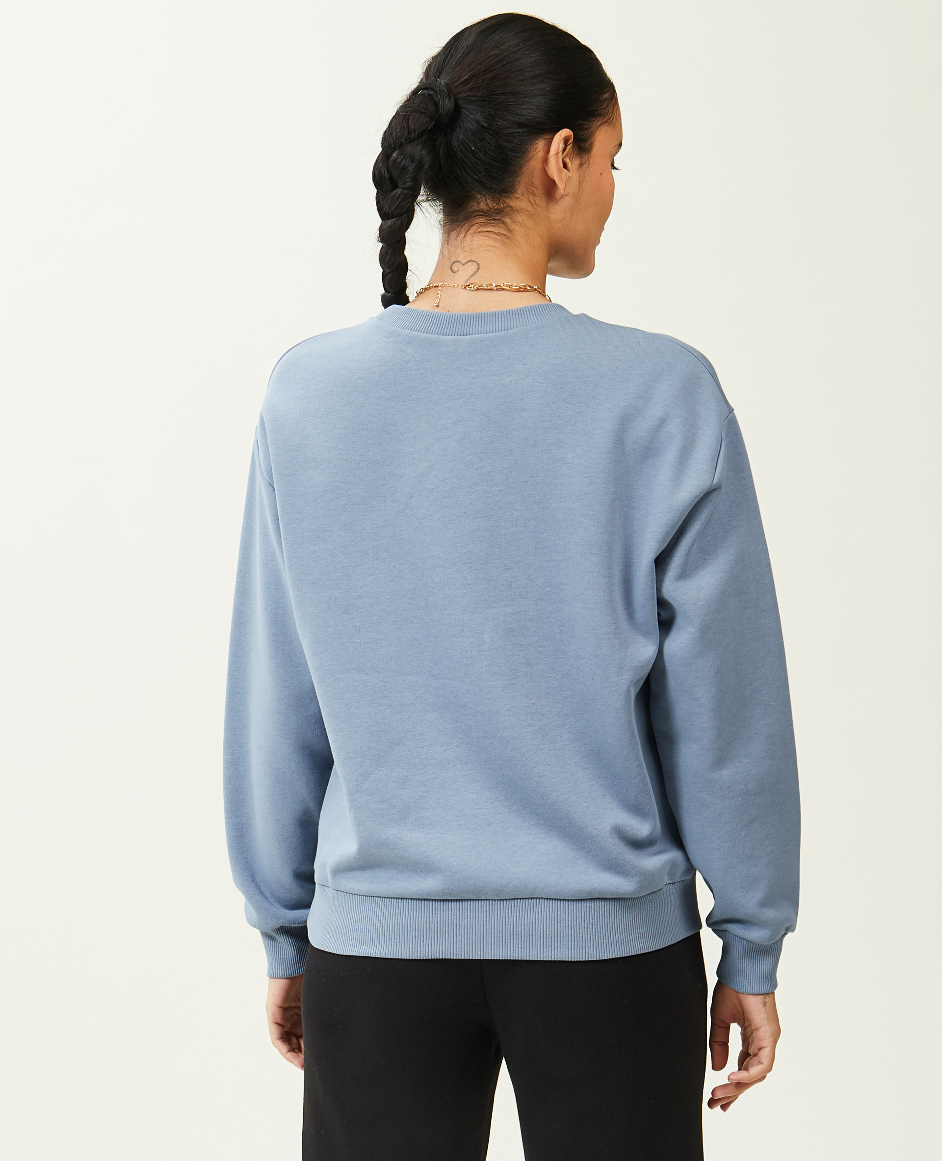 Sweat col rond vert de gris - Pimkie