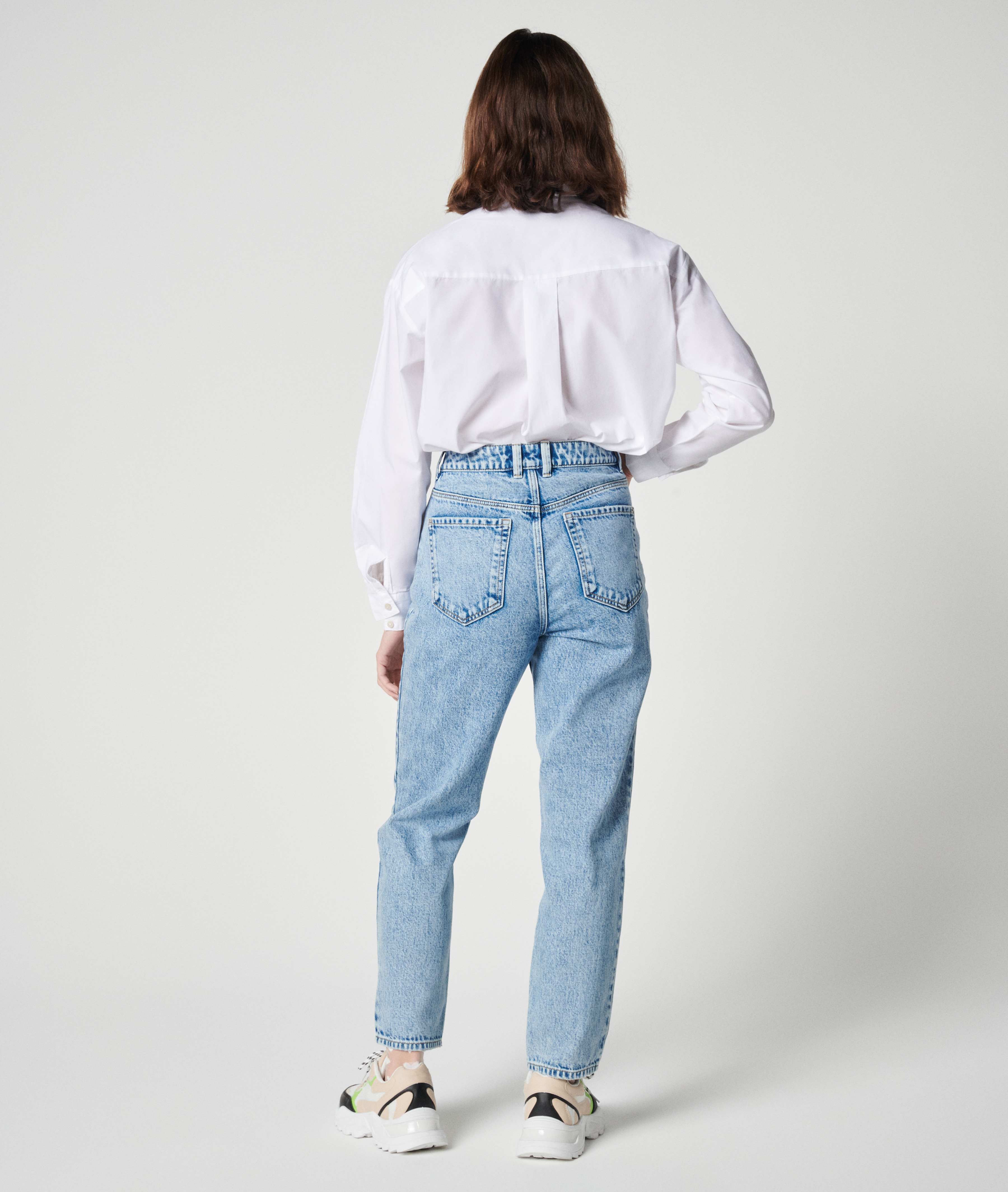 Jean mom taille haute bleu délavé - Pimkie