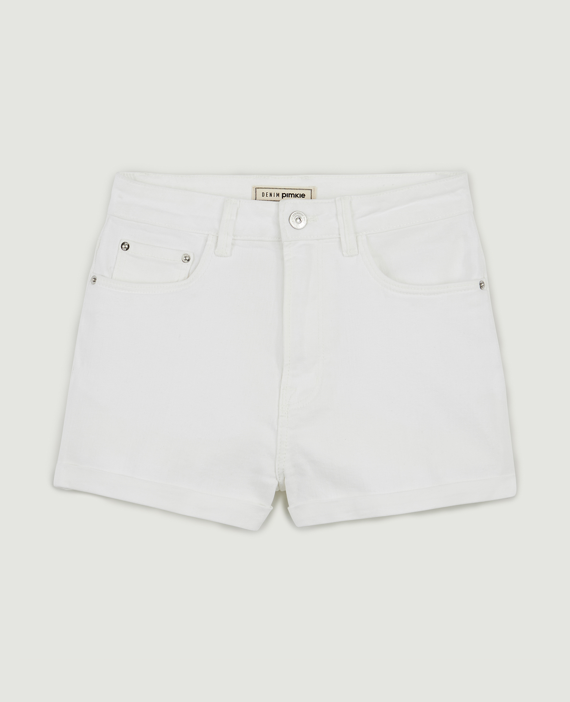 Short en jean bords roulottés écru - Pimkie