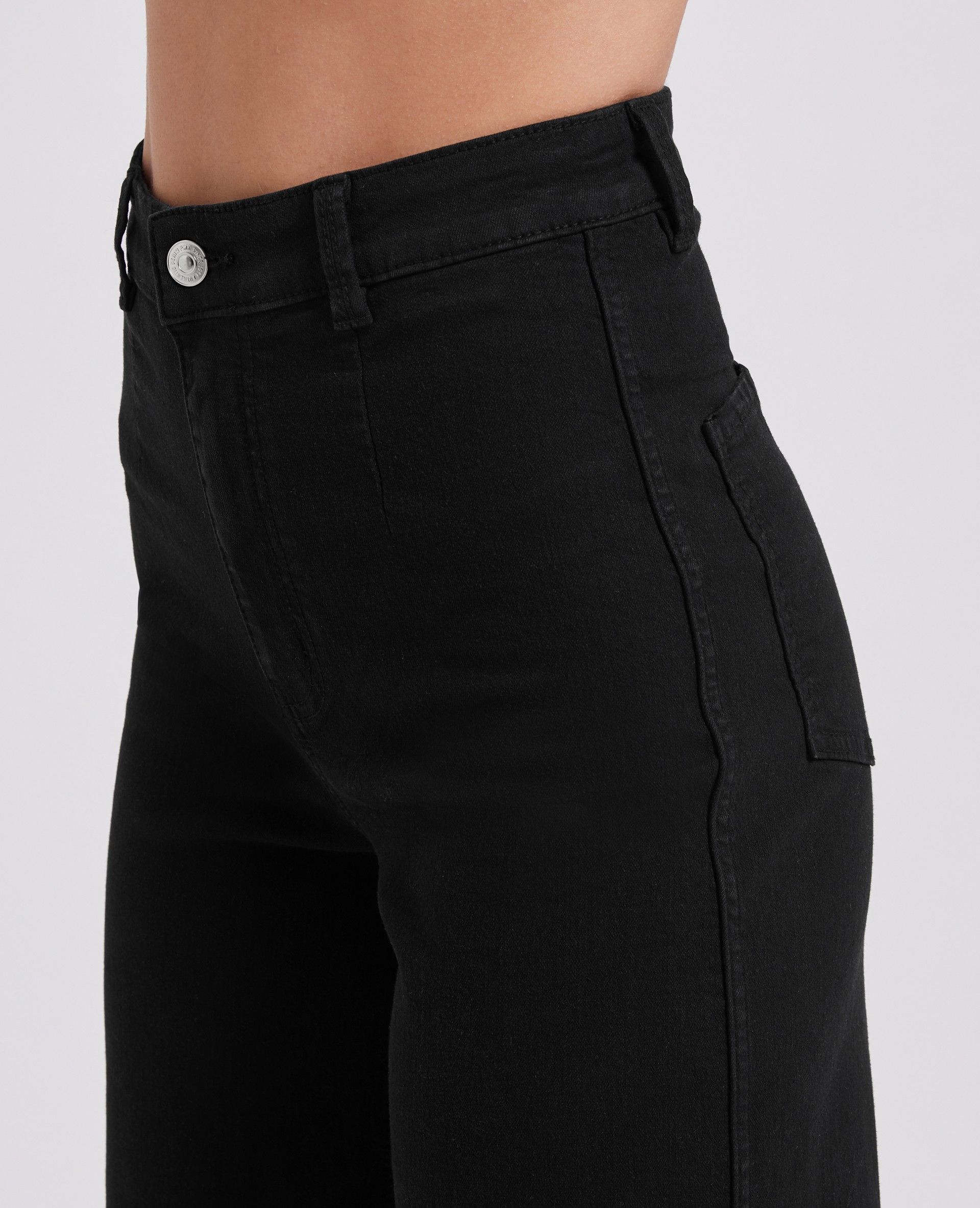 Jean wide taille haute gris foncé - Pimkie