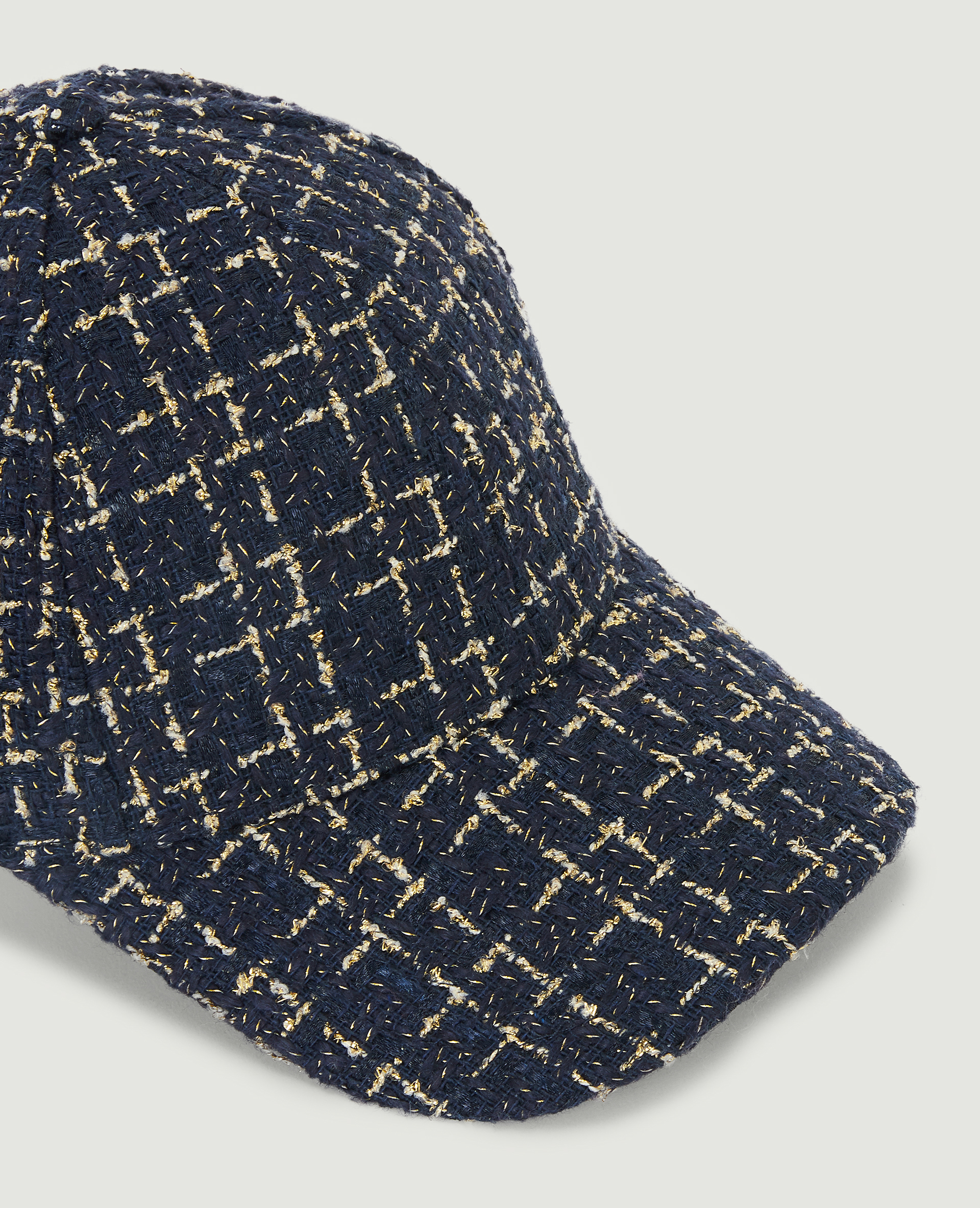 Casquette tweed et lurex bleu marine - Pimkie