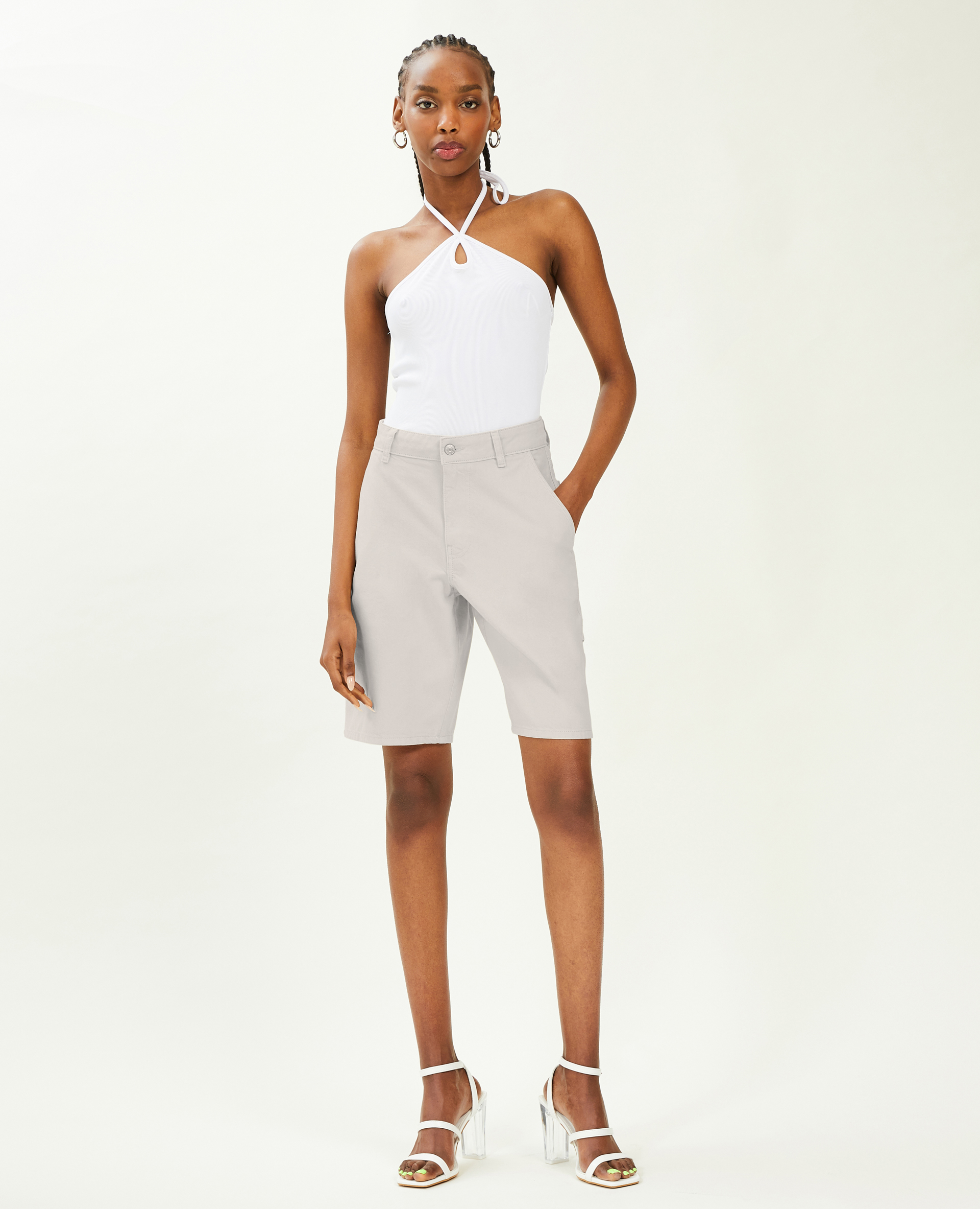 Bermuda charpentier cargo blanc - Pimkie