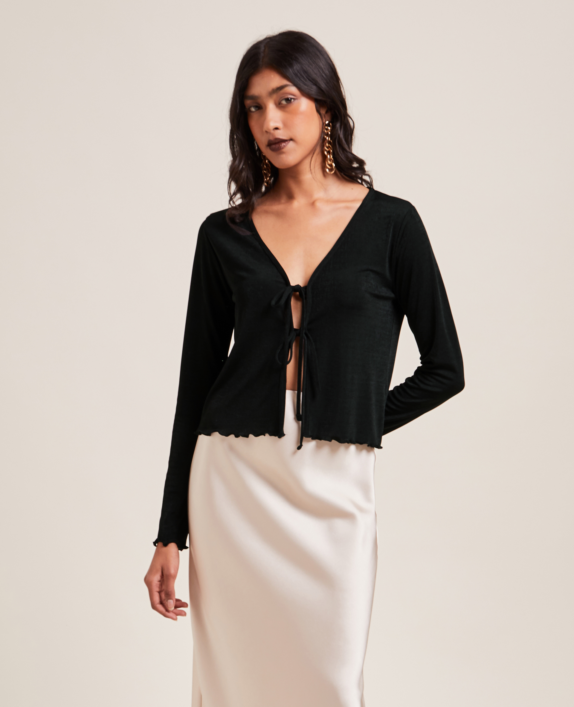 Gilet en maille fluide noir - Pimkie