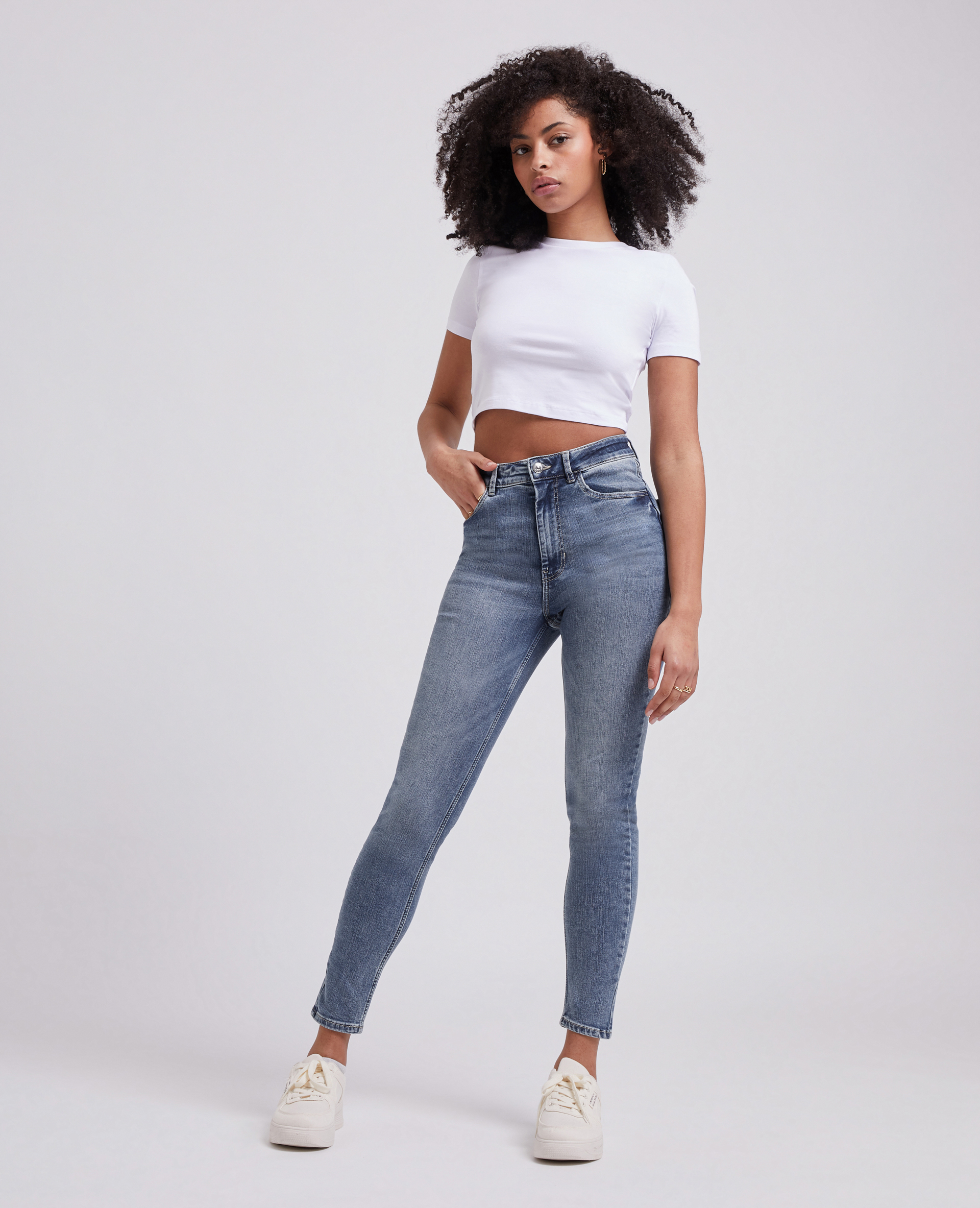 Jean skinny taille haute bleu - Pimkie