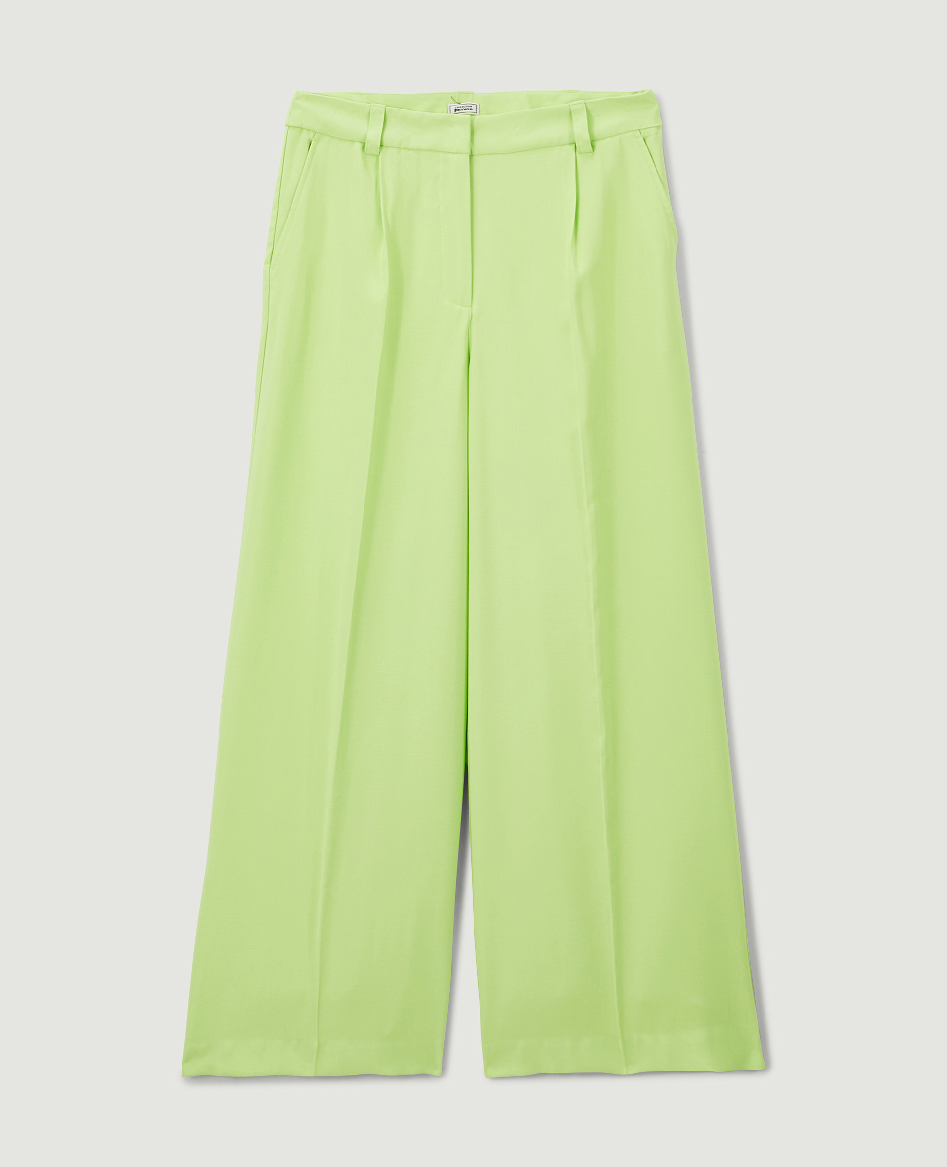 Pantalon large en toile fluide vert anis - Pimkie