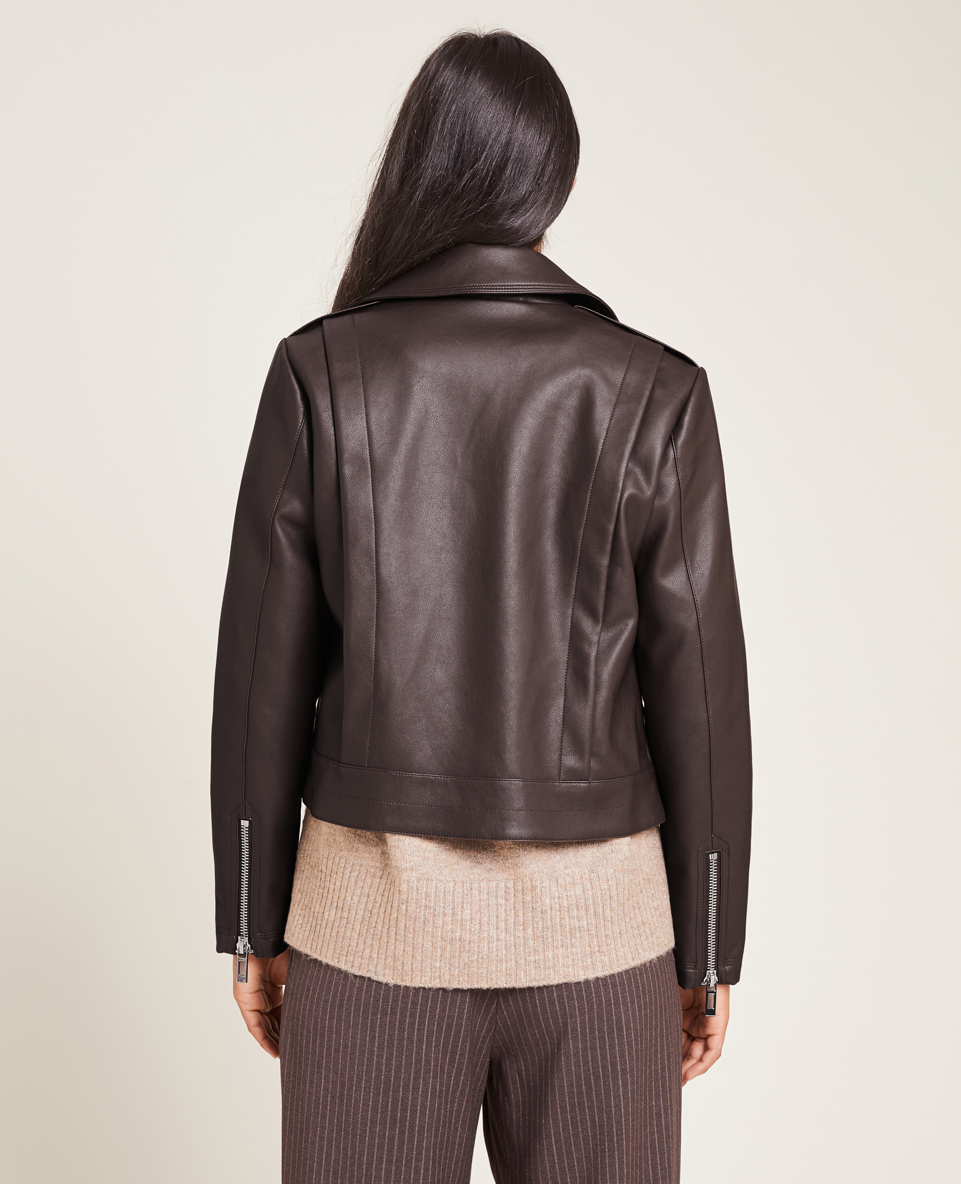 Blouson biker zippé taupe - Pimkie