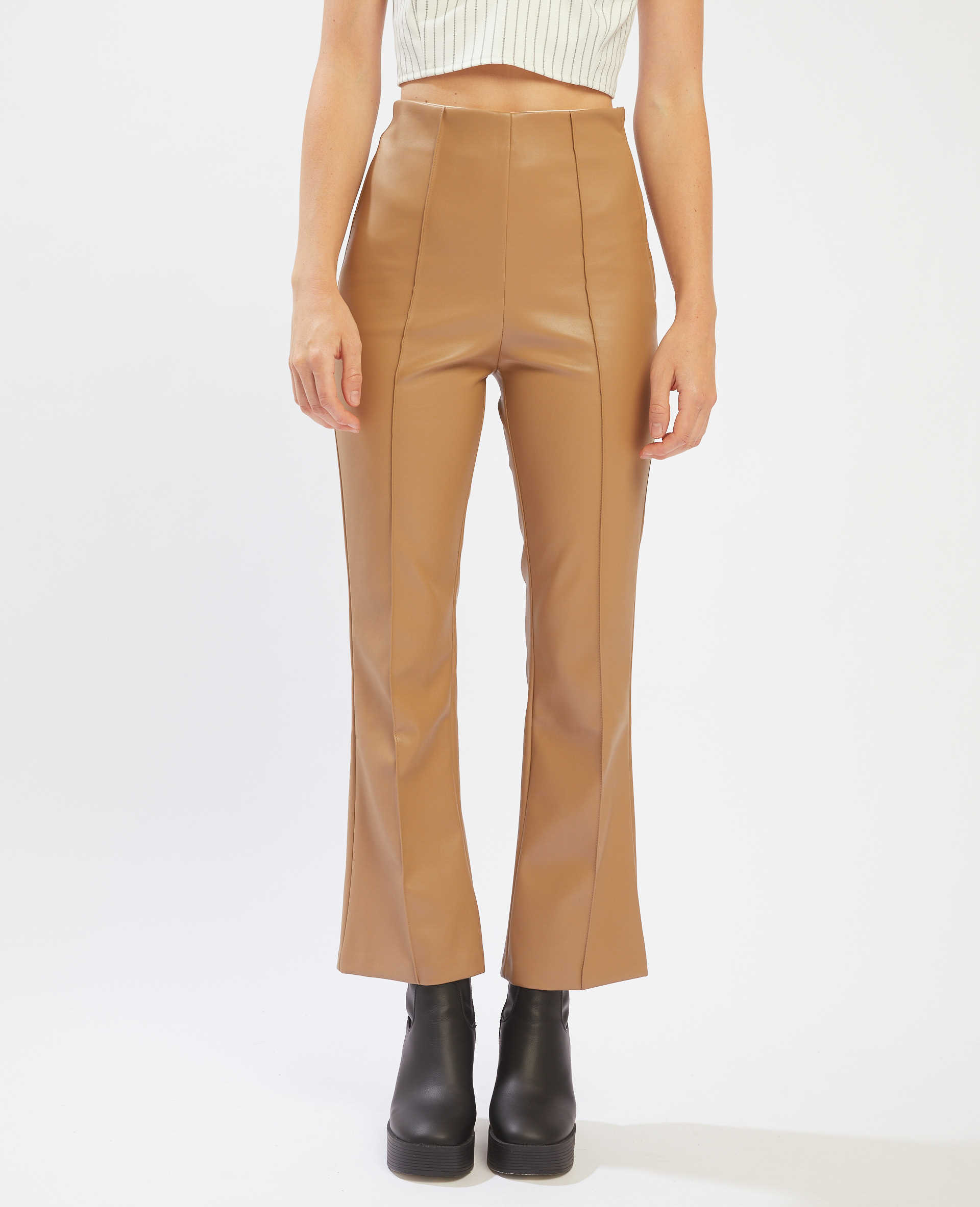 Pantalon simili sales cuir flare