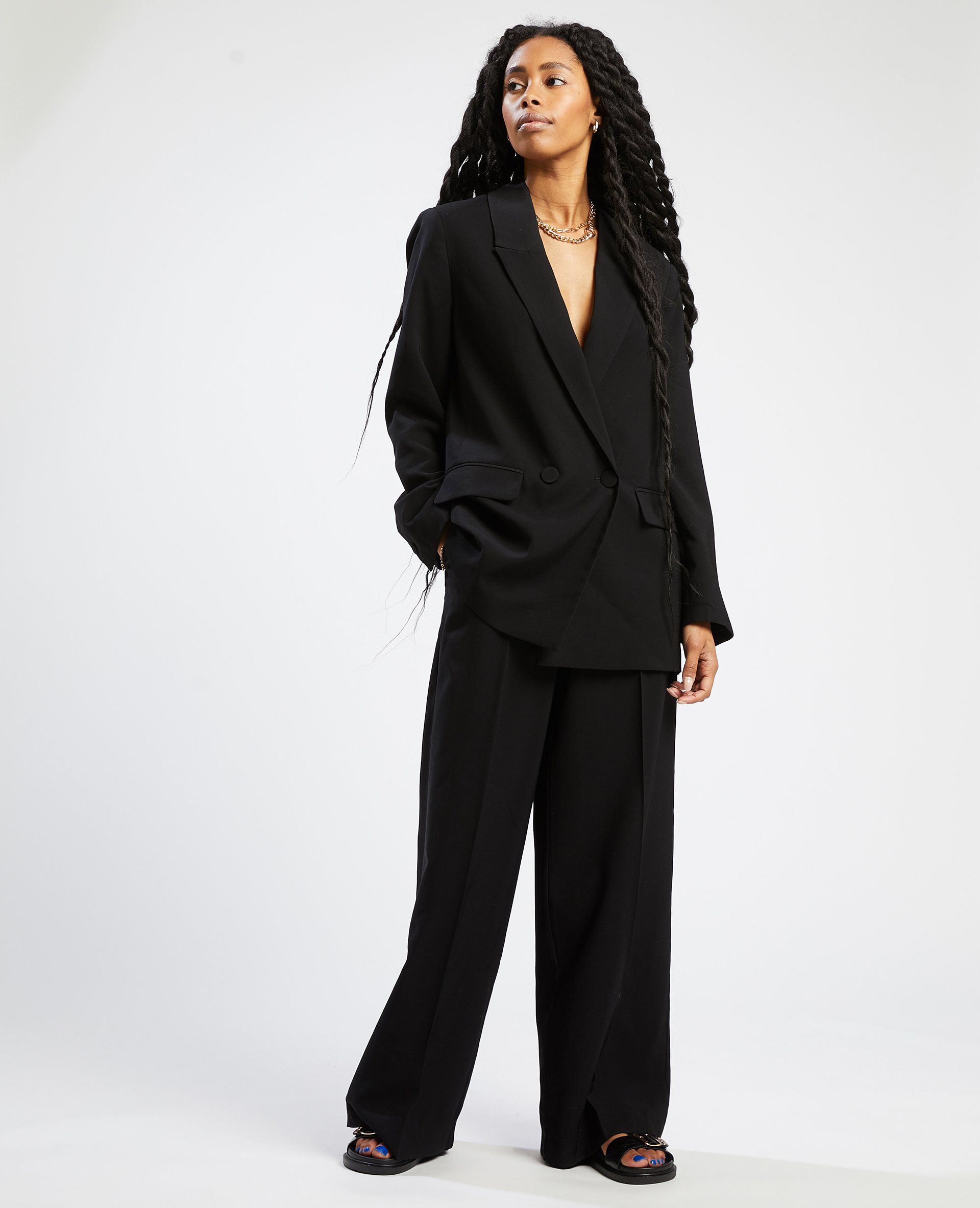 Blazer noir oversize femme online