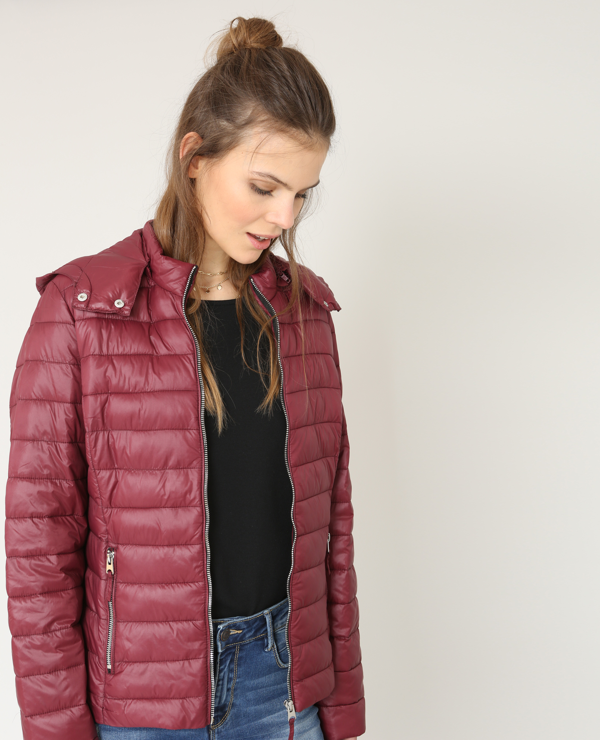 Doudoune legere bordeaux femme