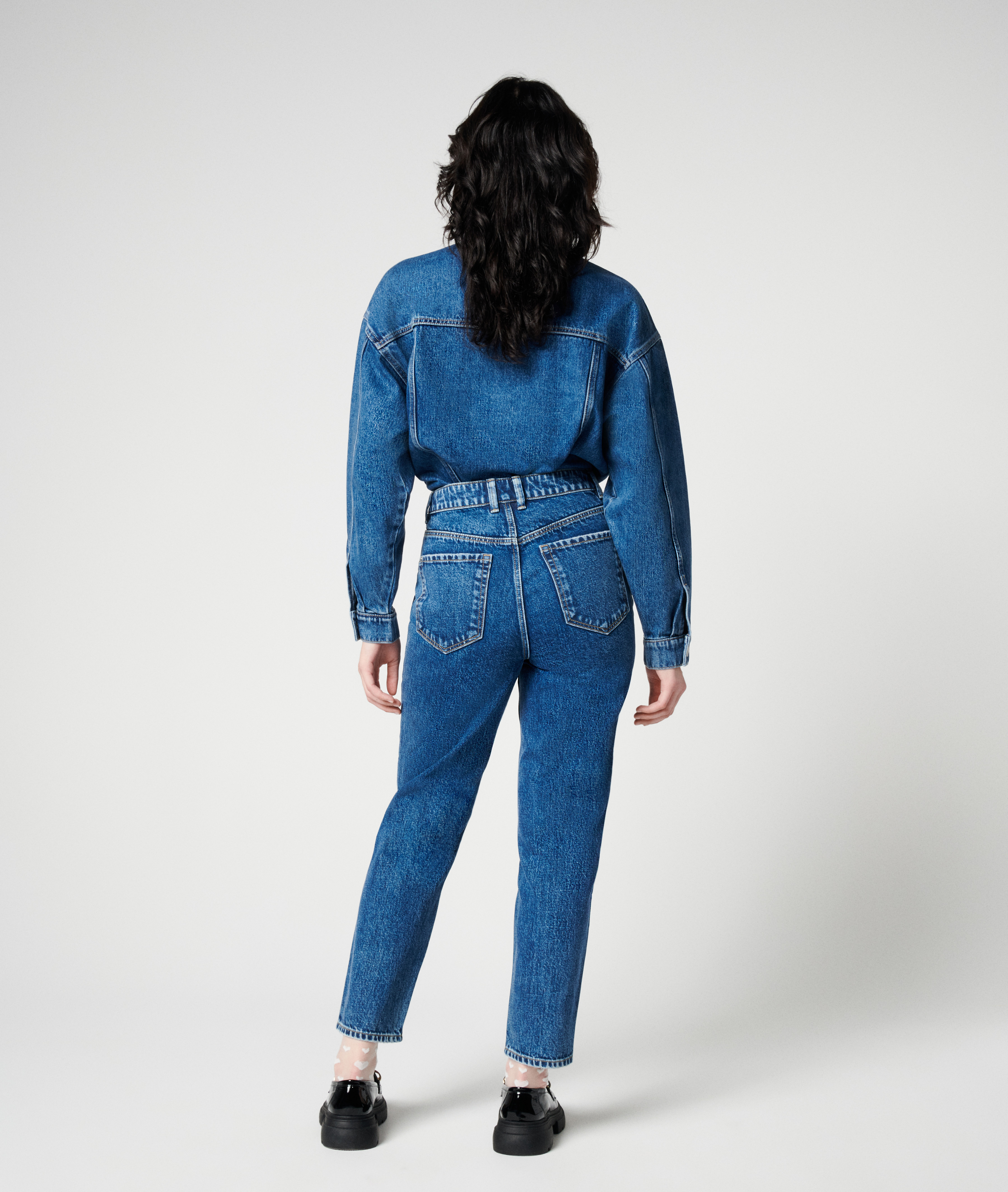Jean mom taille haute bleu denim - Pimkie
