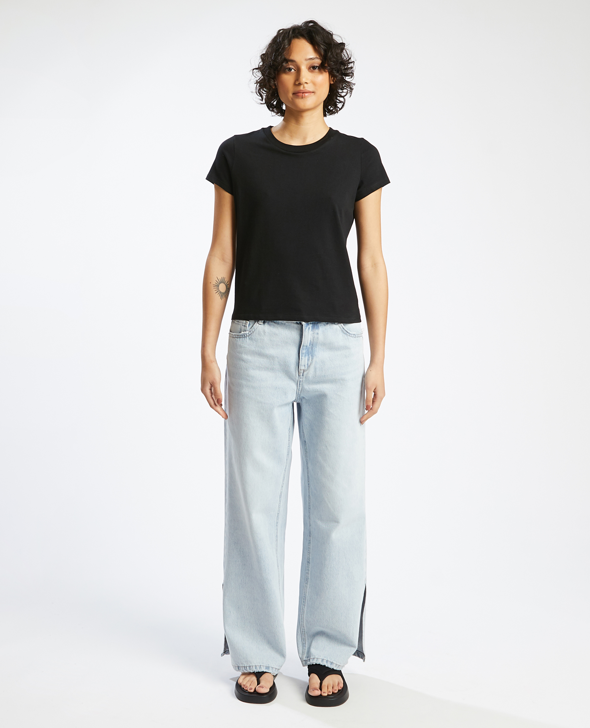 T-shirt basique col rond noir - Pimkie