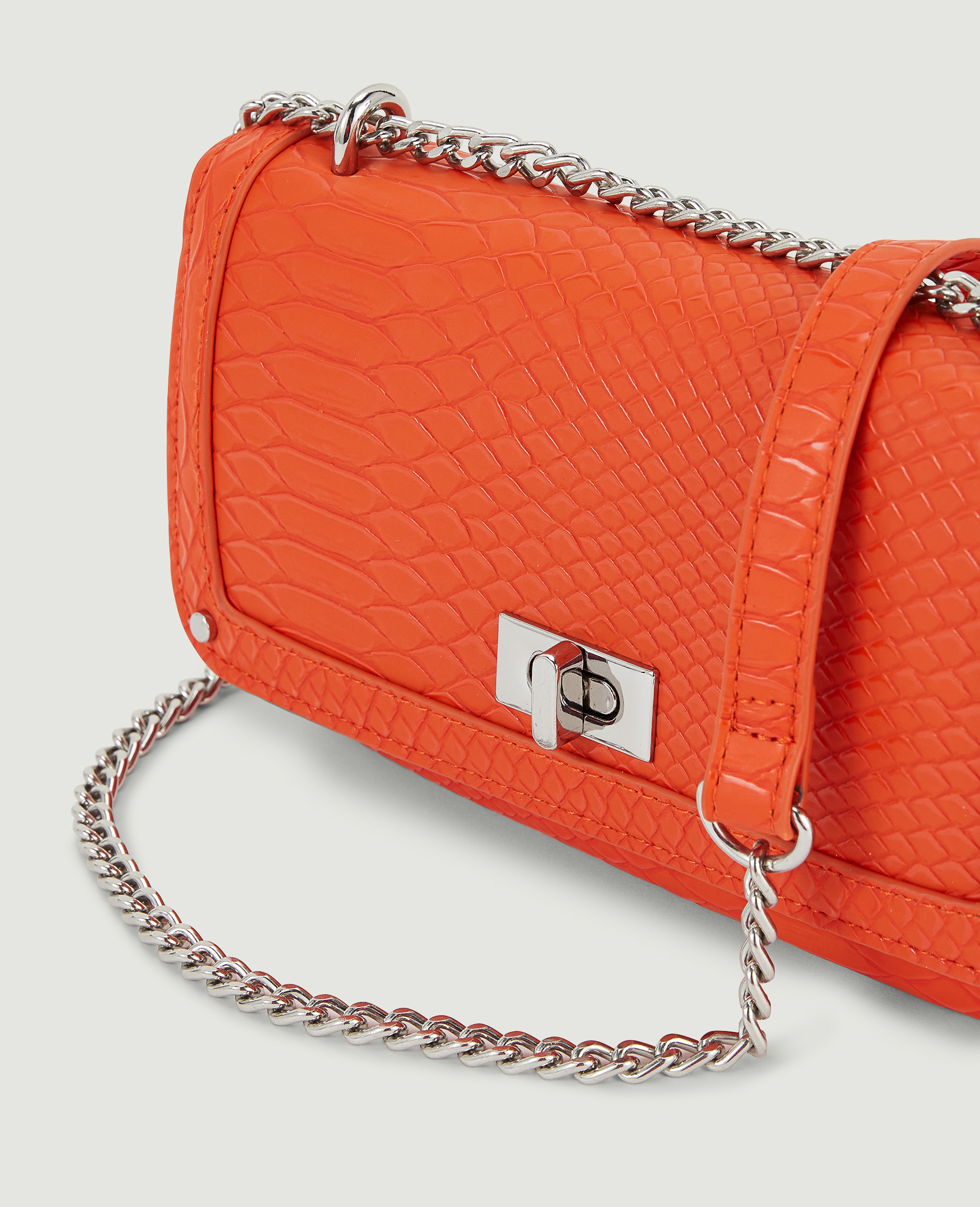 Sac pochette avec chaines orange - Pimkie