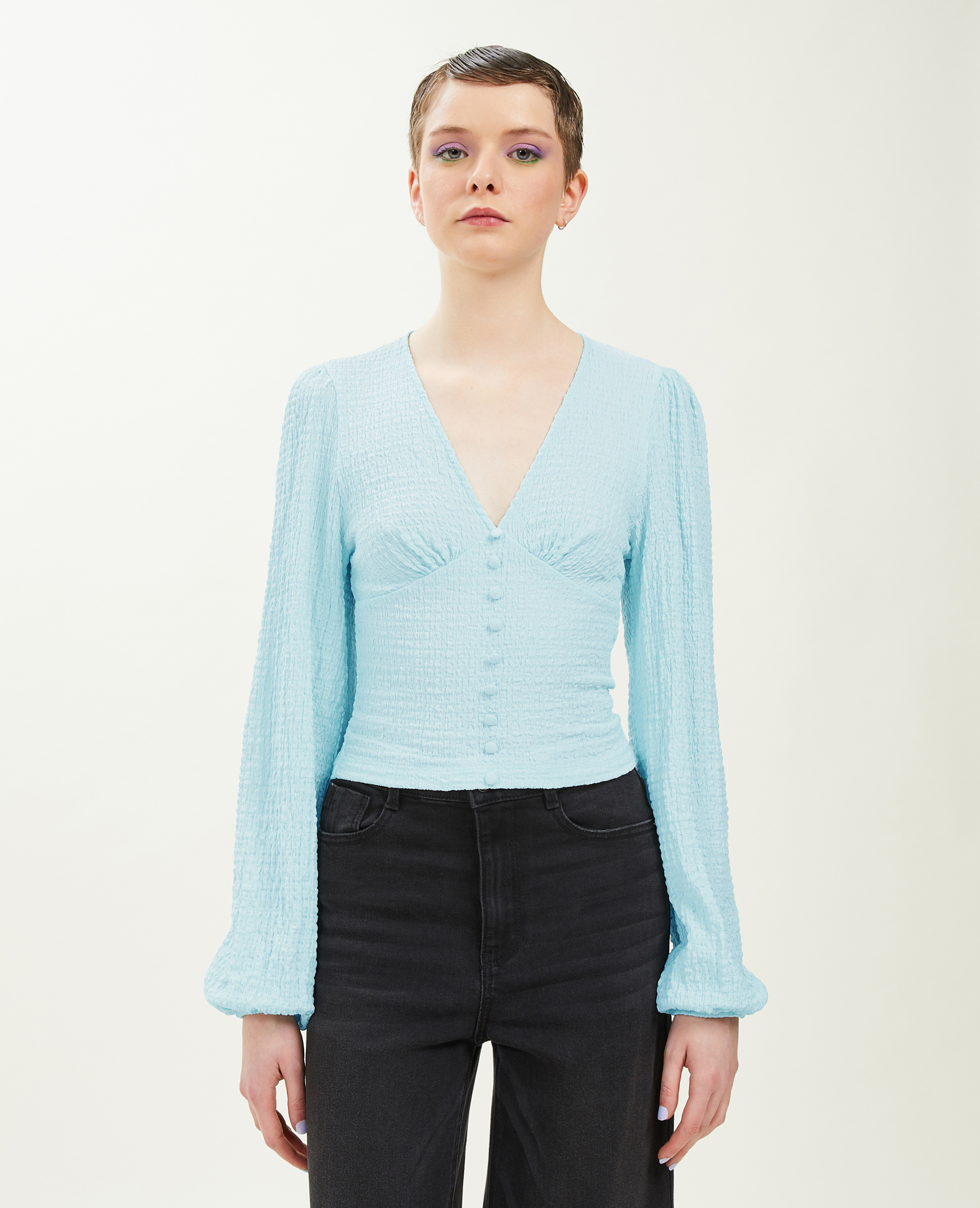 Top manches ballons bleu clair - Pimkie