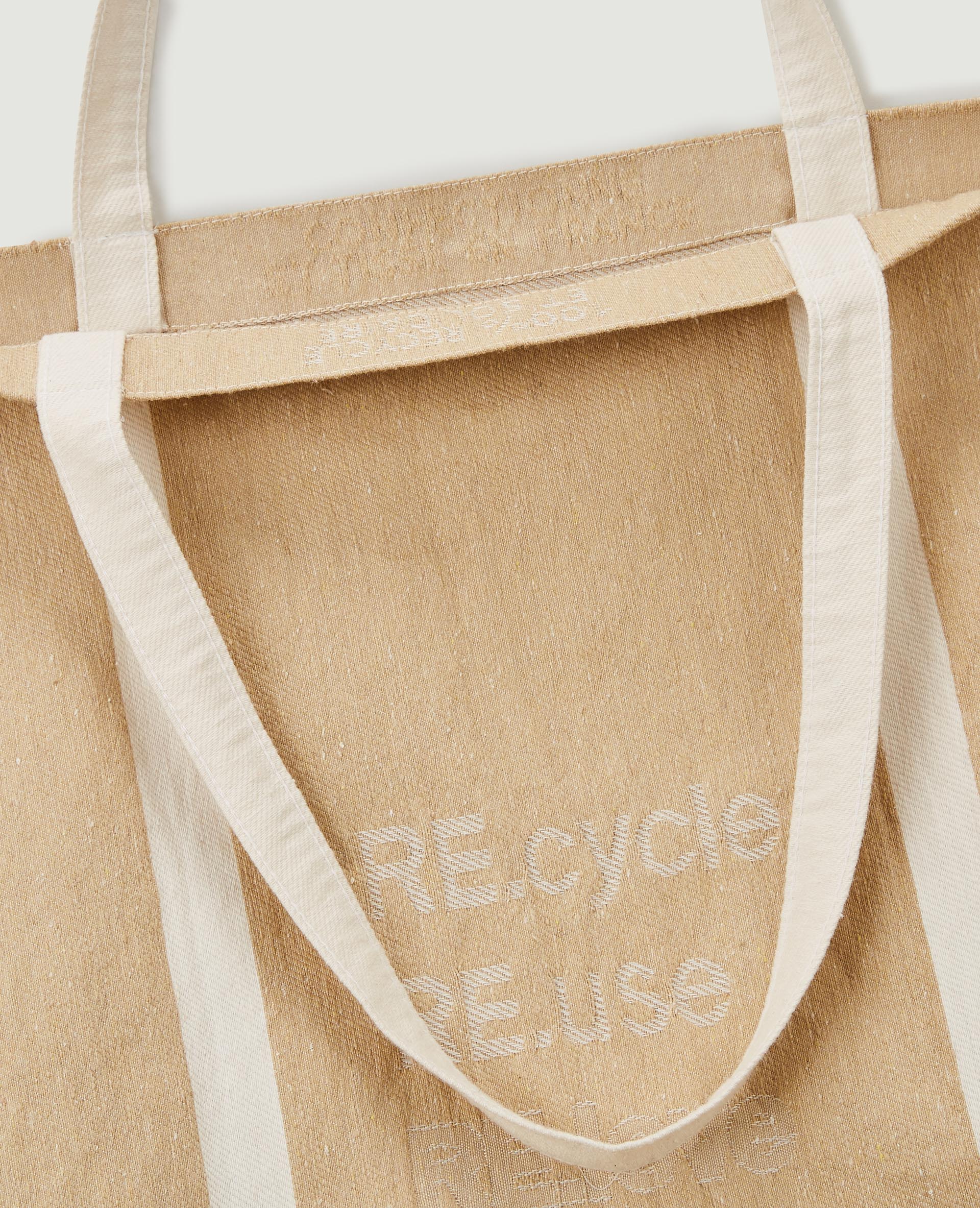 Grand tote bag 100% recyclé beige - Pimkie