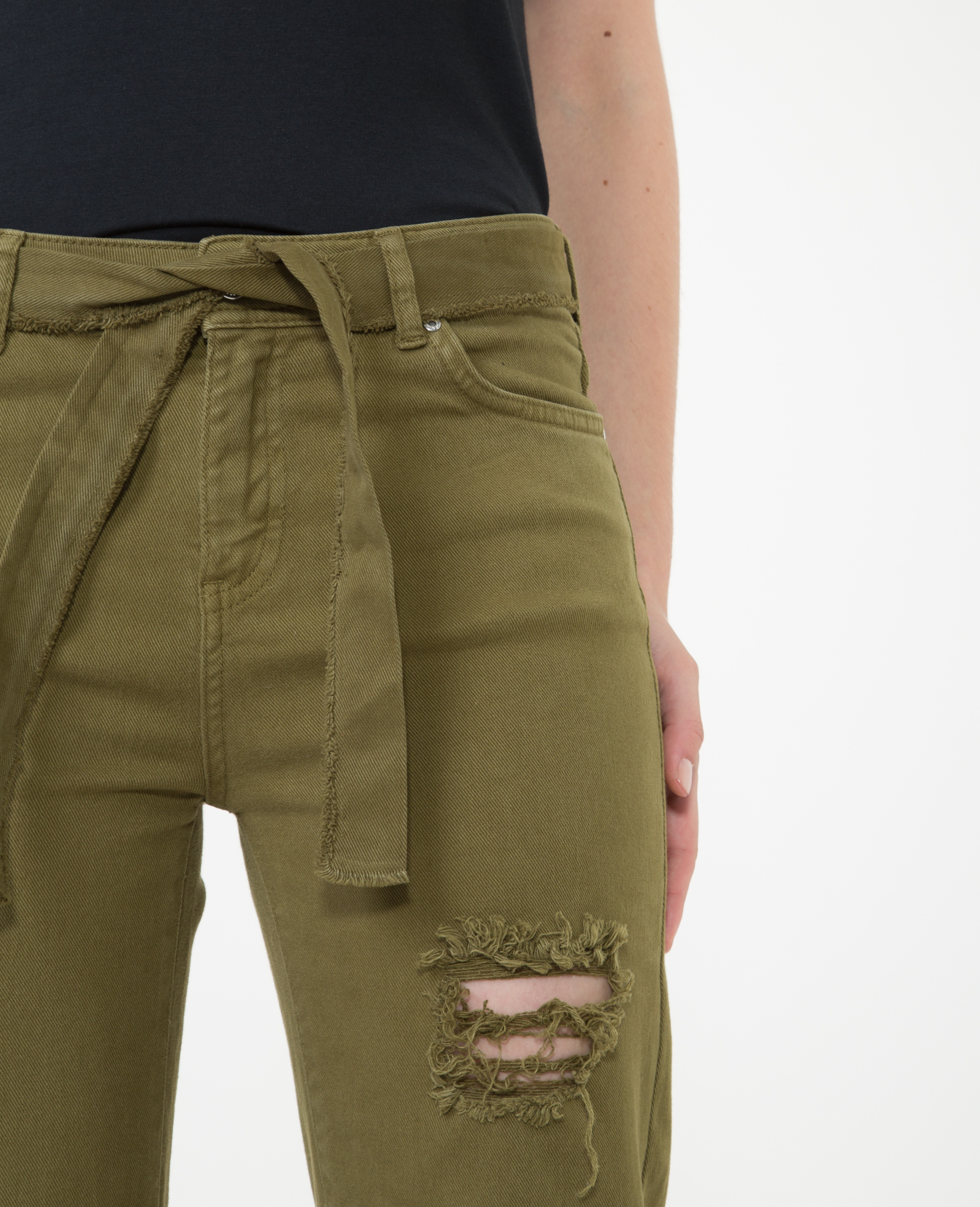 Pantalon destroy kaki - 140413C51A05 | Pimkie