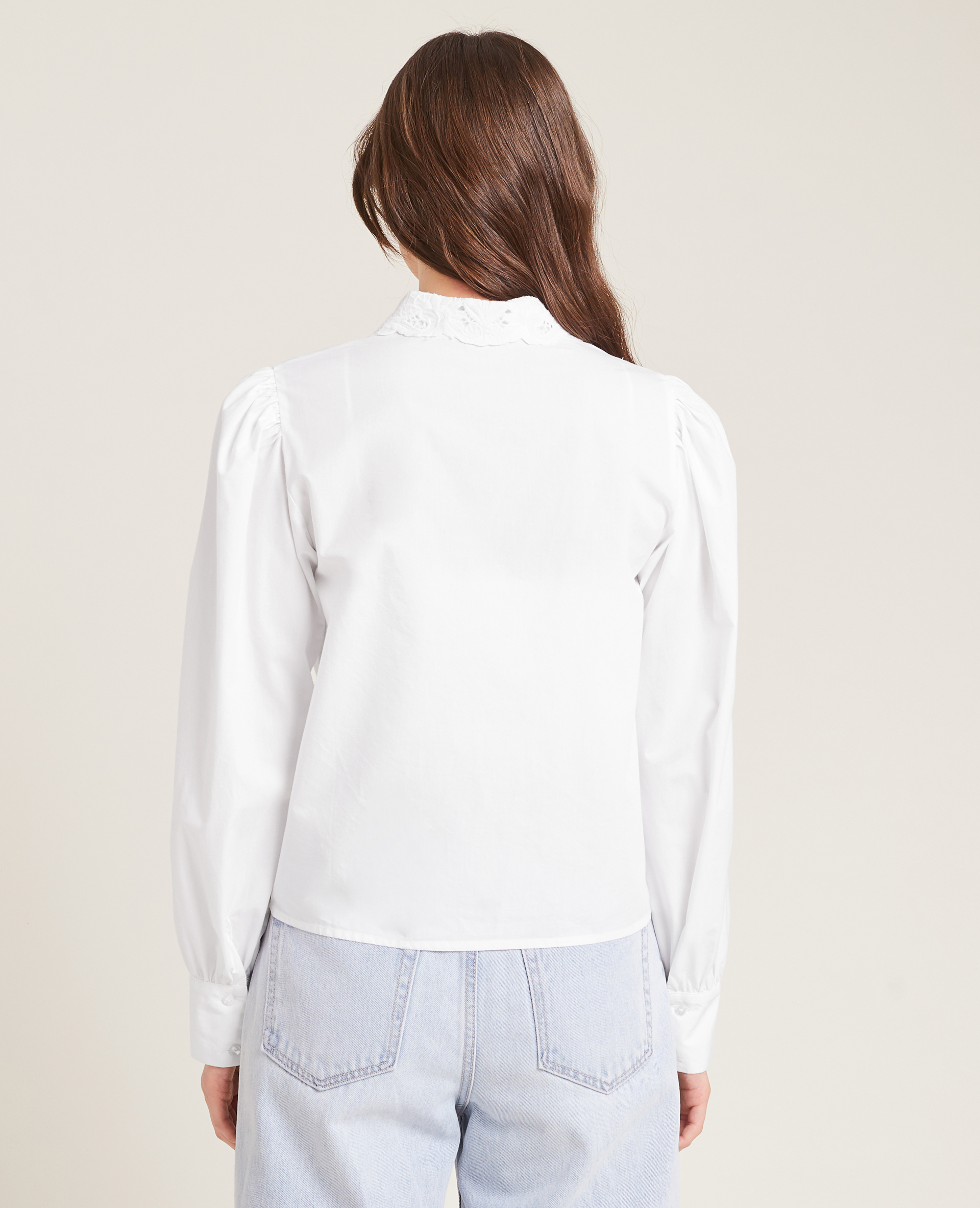 Chemise détails guipure blanc - Pimkie