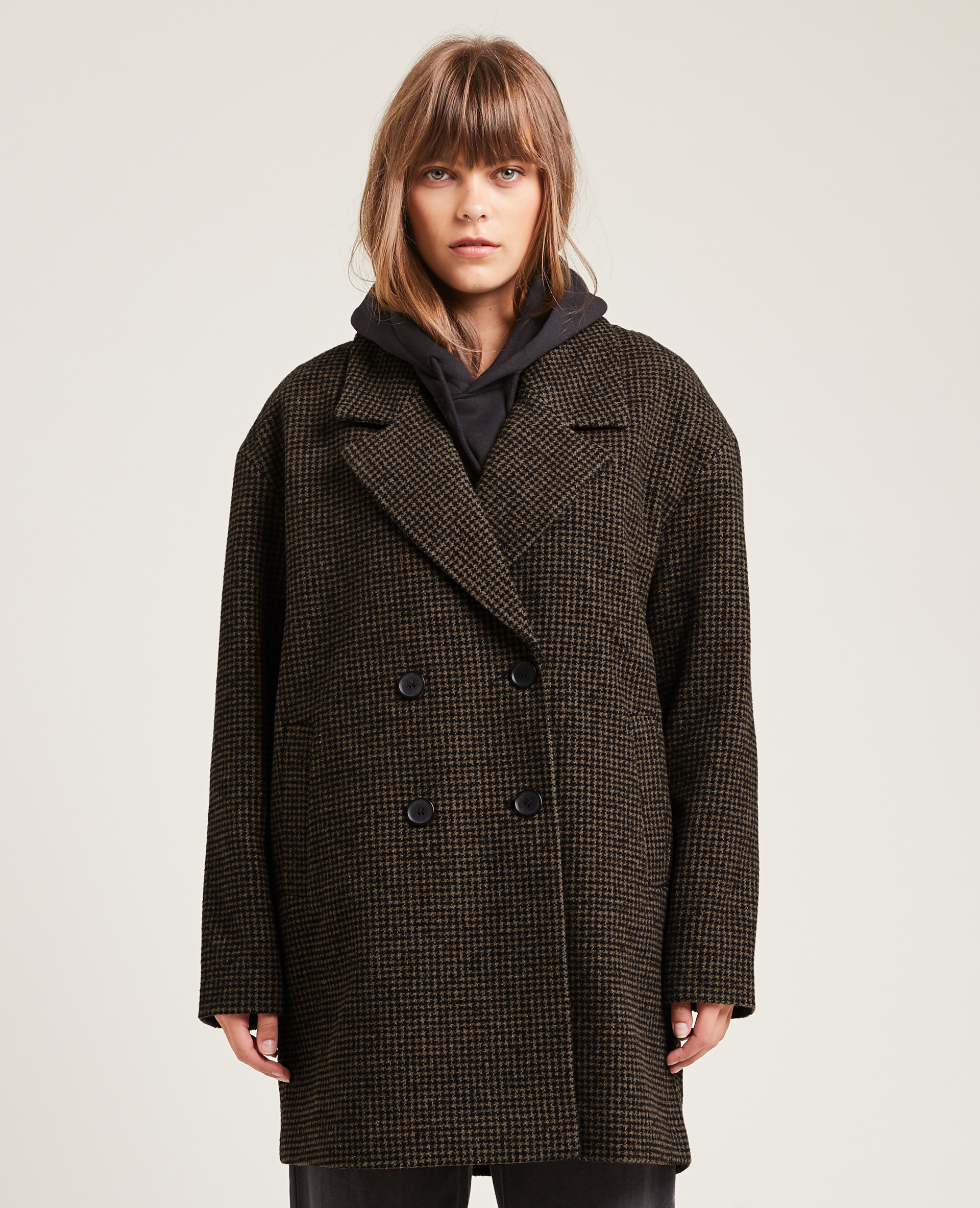 Manteau court oversize taupe - Pimkie