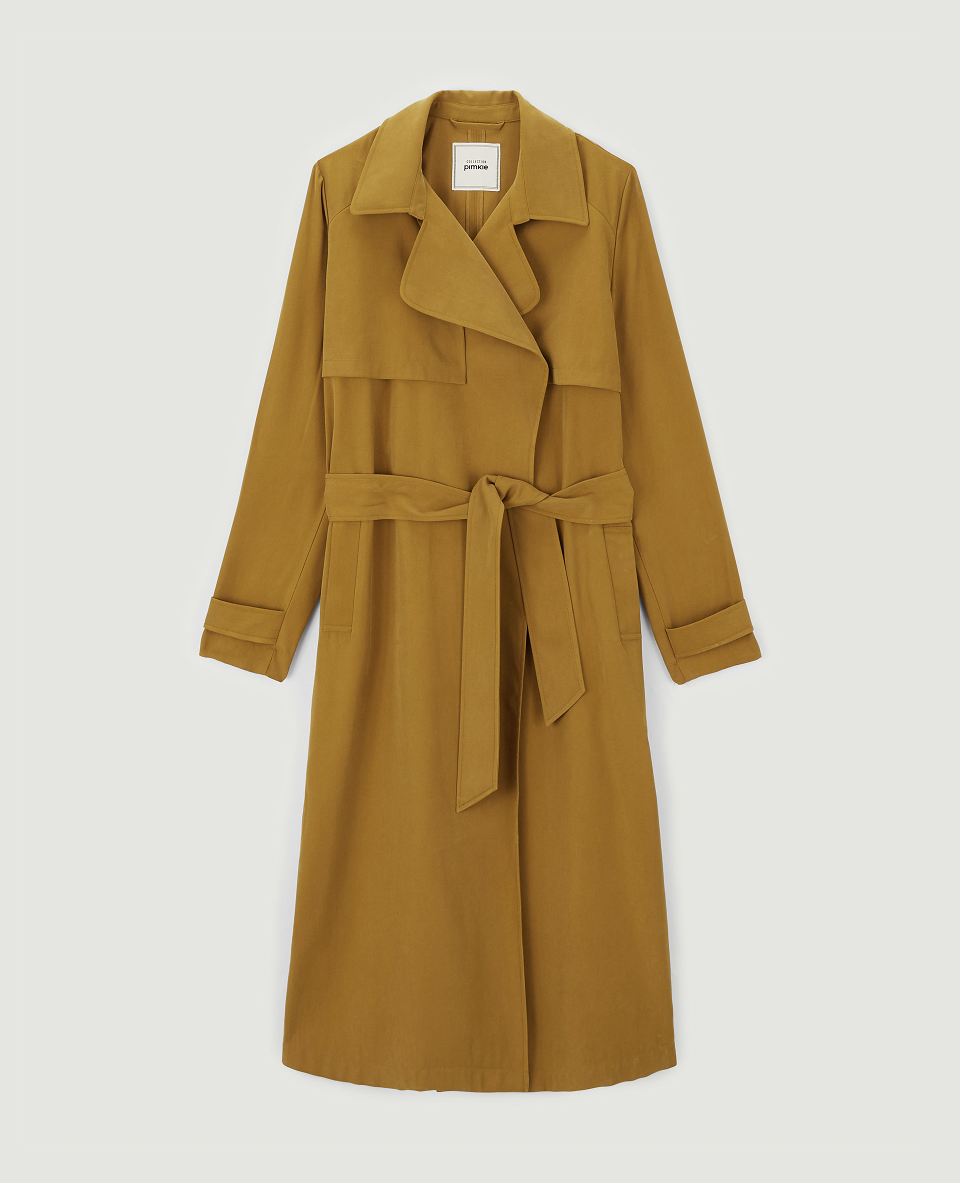 Trench long en tissu fluide camel - Pimkie
