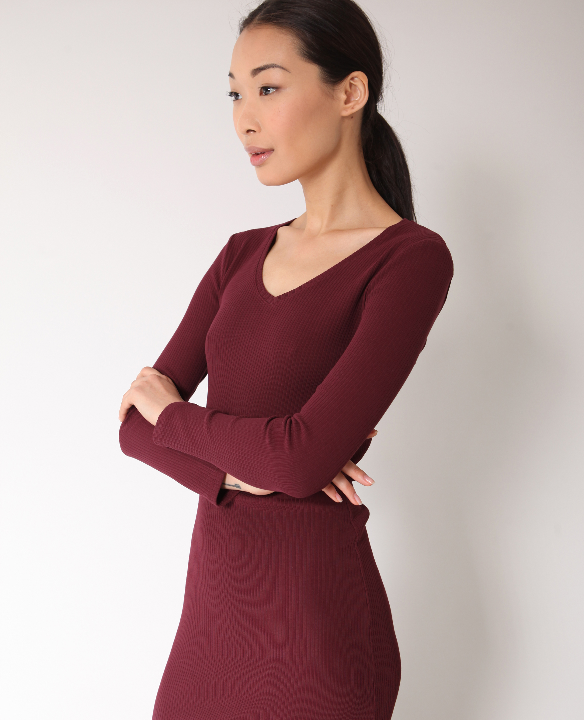 Robe moulante bordeaux online