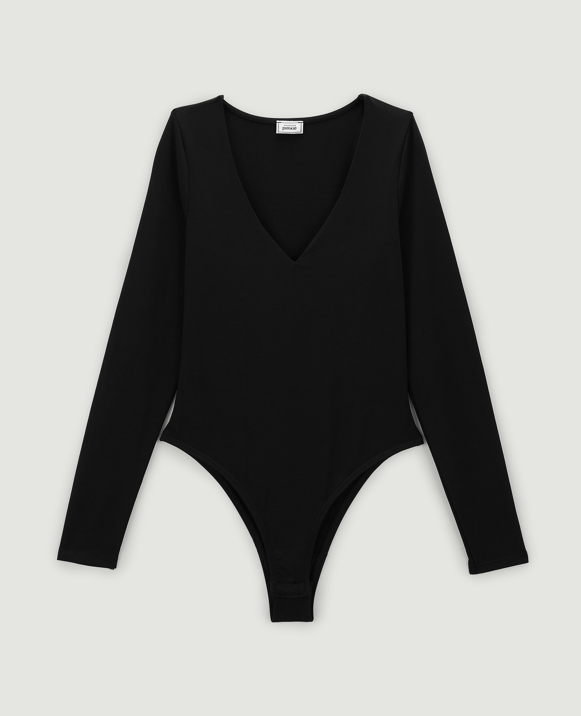 Body manches longues col V noir - Pimkie