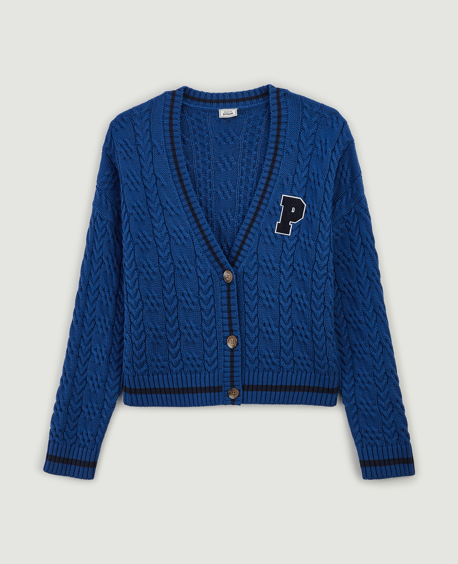 Gilet maille torsadée bleu électrique - Pimkie