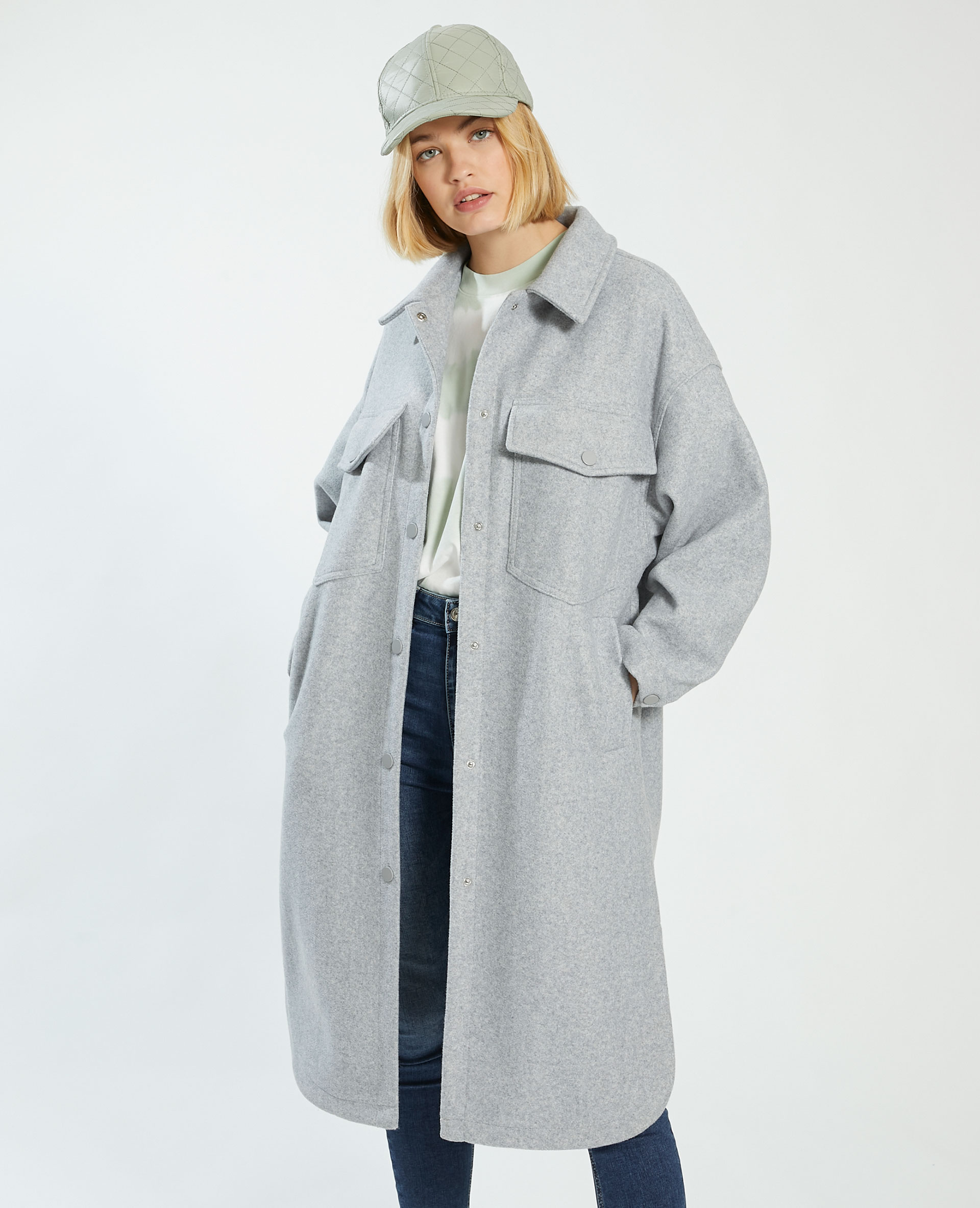 Manteau 2025 gris oversize