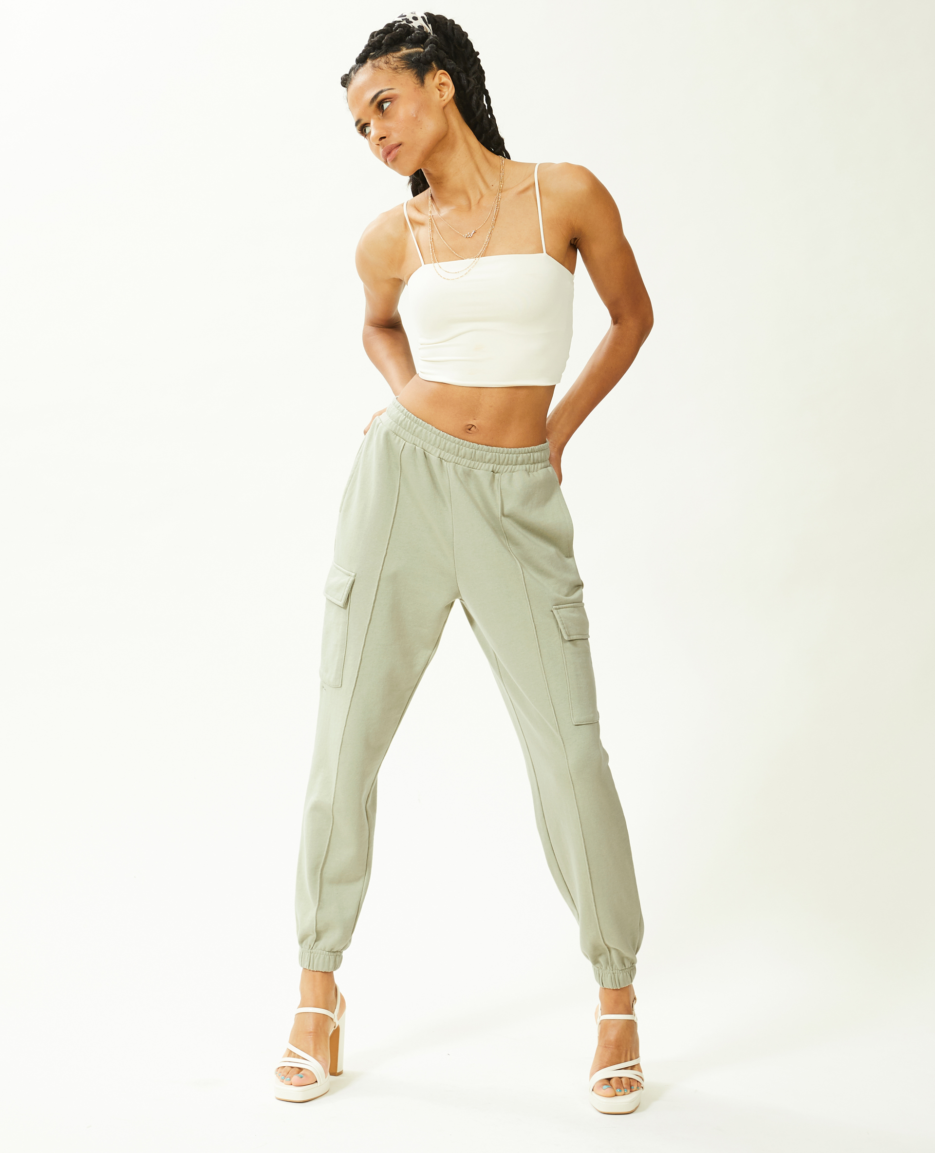 Pantalon de jogging cargo vert de gris - Pimkie