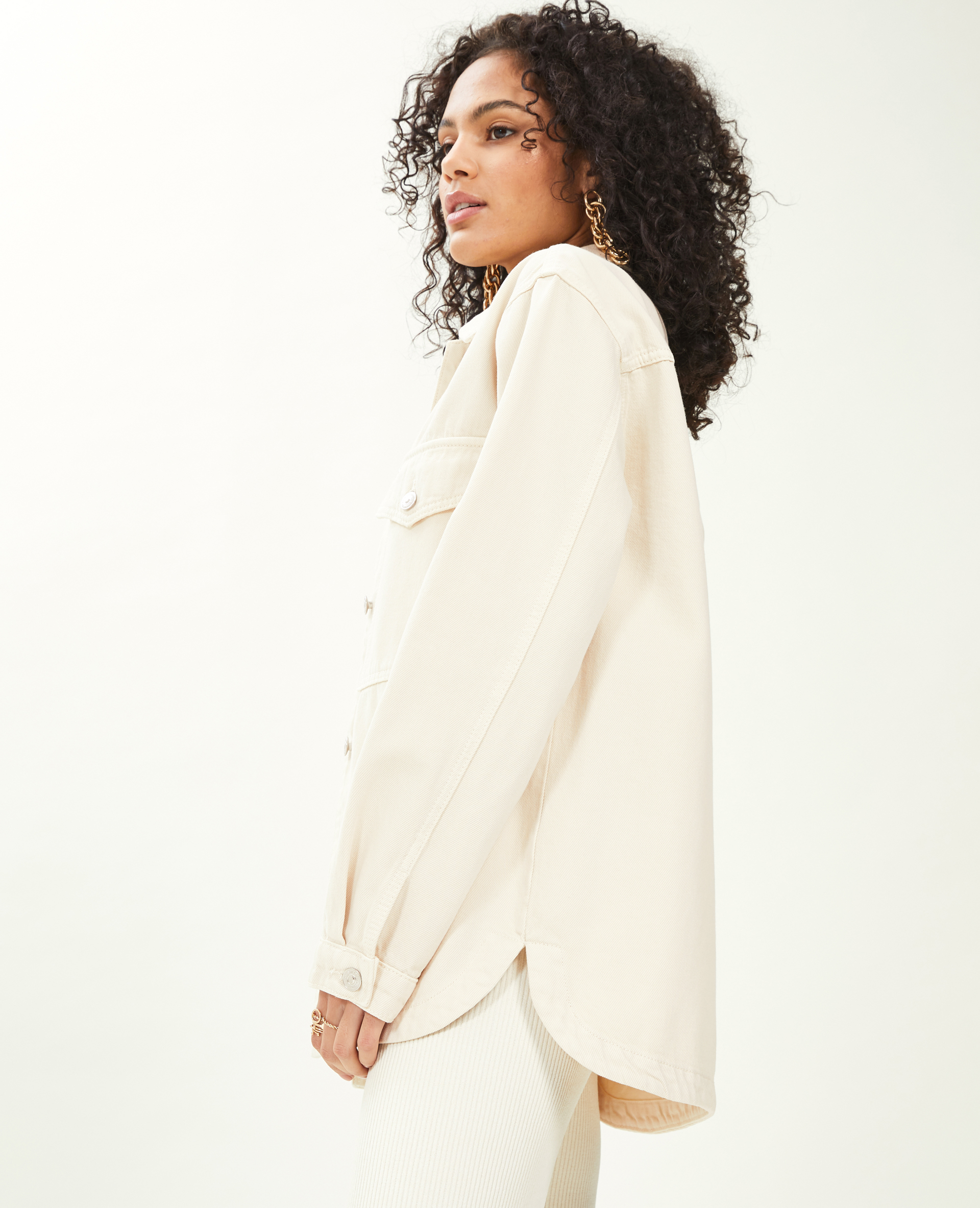 Surchemise en coton épais blanc - Pimkie