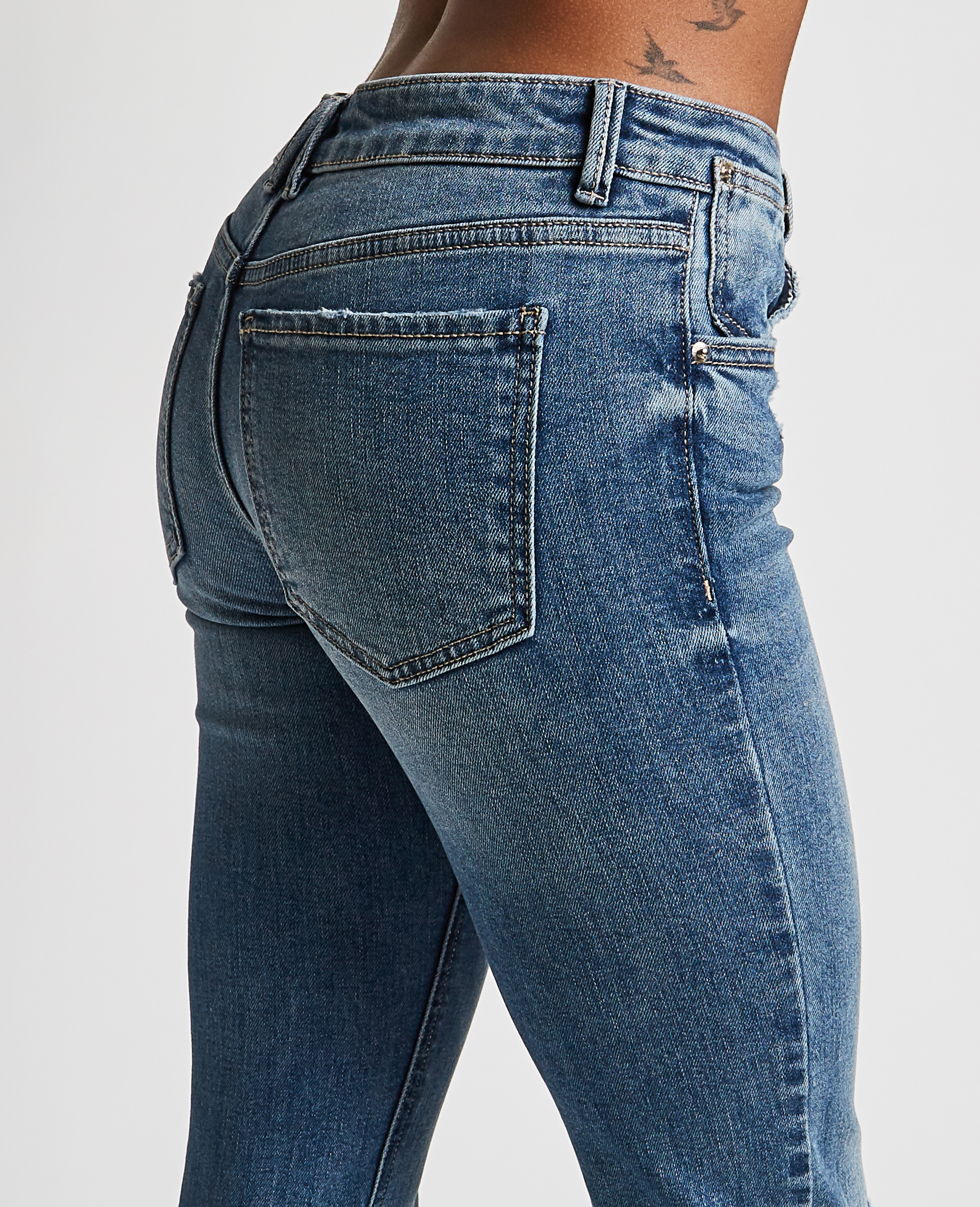 Jean skinny taille basse trashé bleu - Pimkie