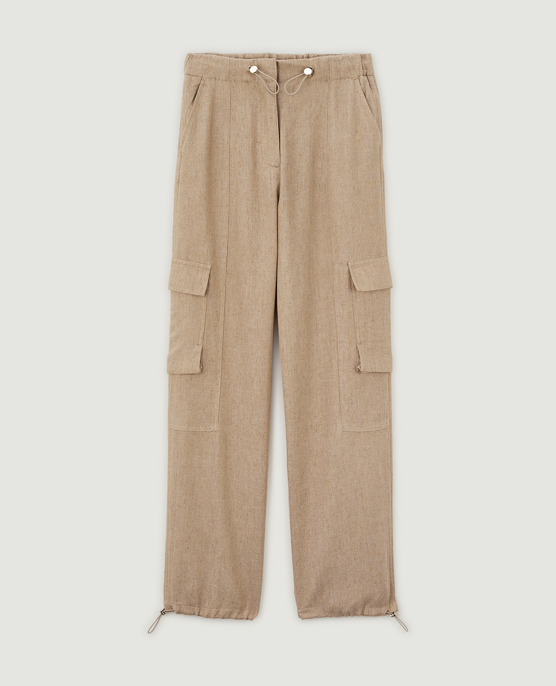 Pantalon cargo avec lin beige - Pimkie