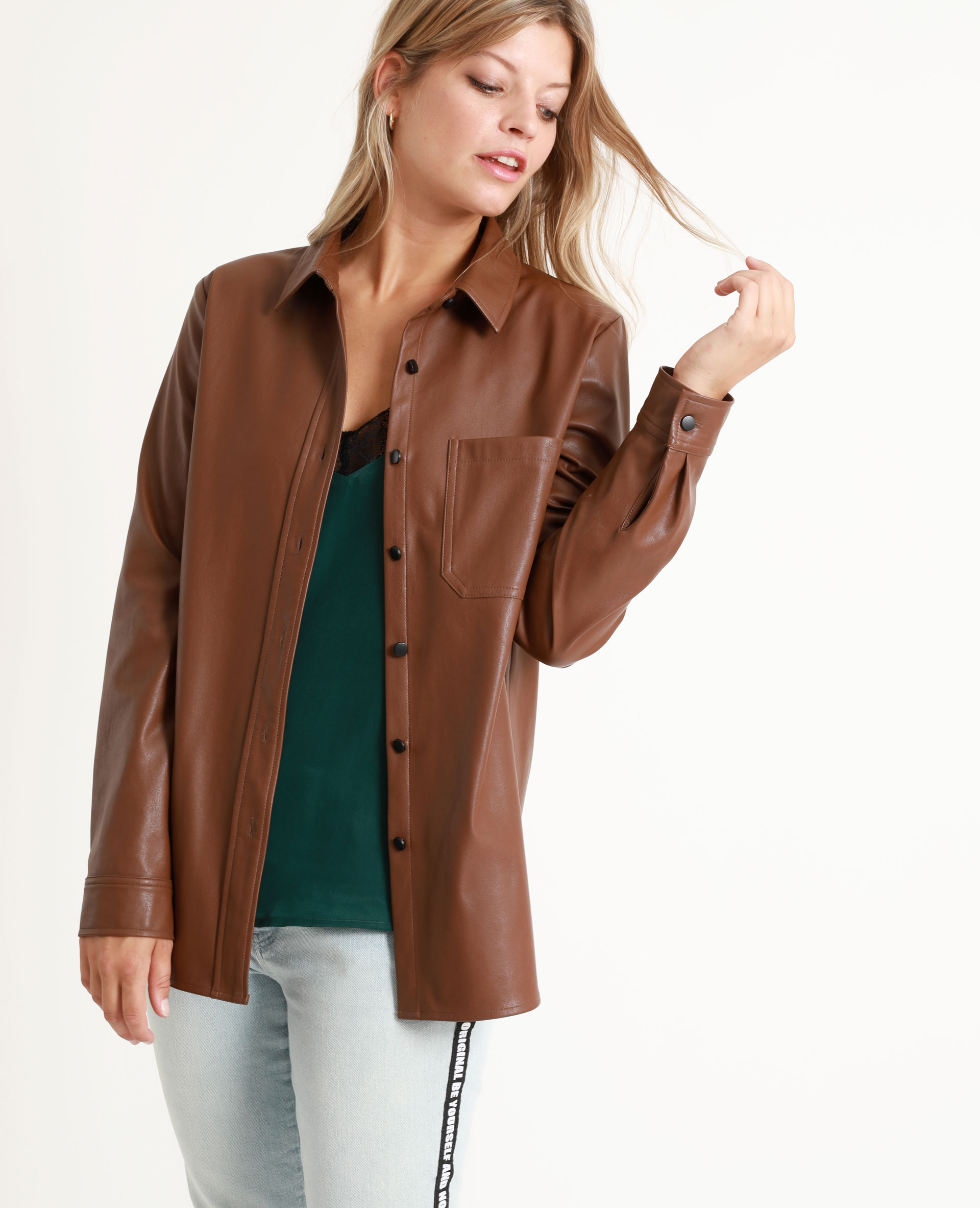 Chemise effet deals cuir femme