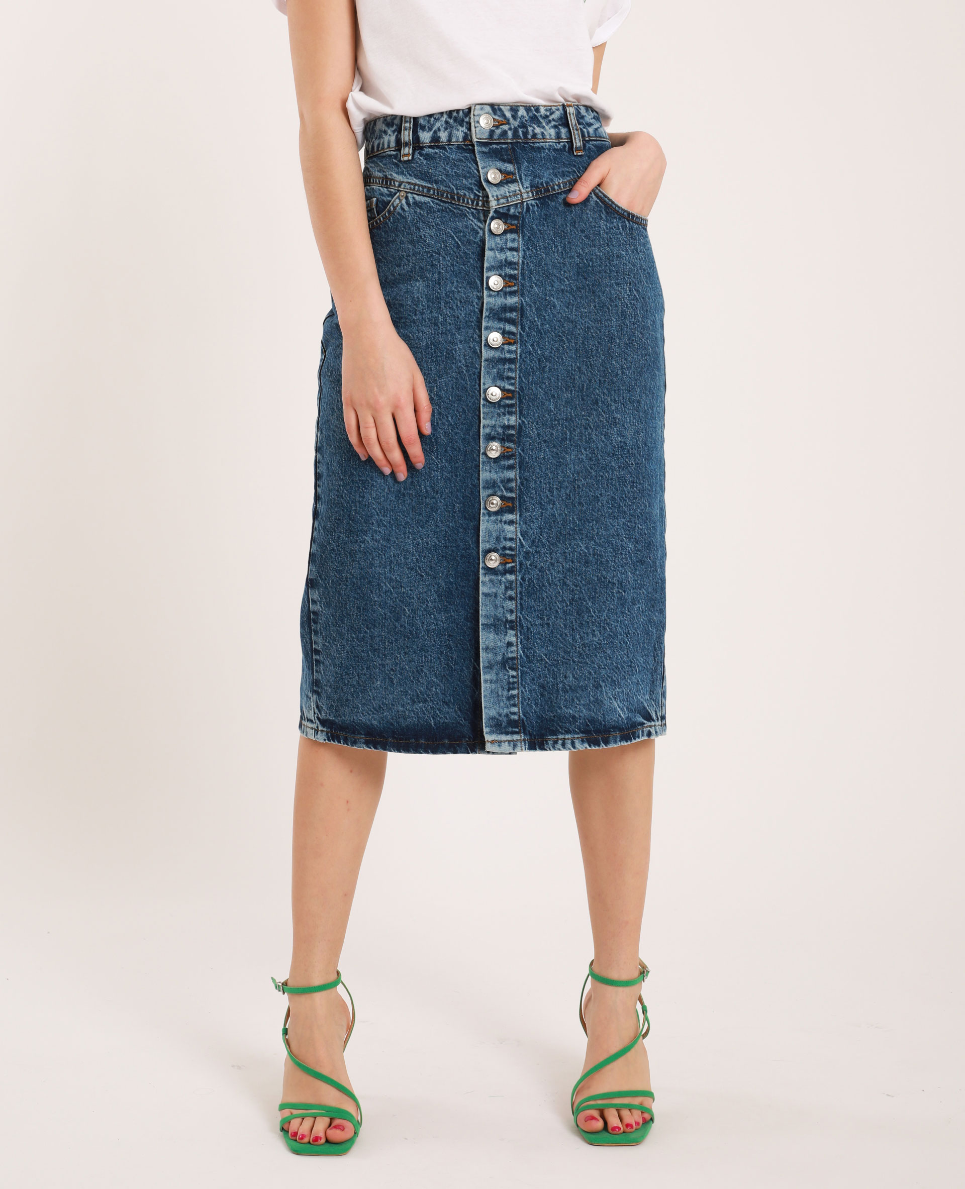 Jupe midi en jean