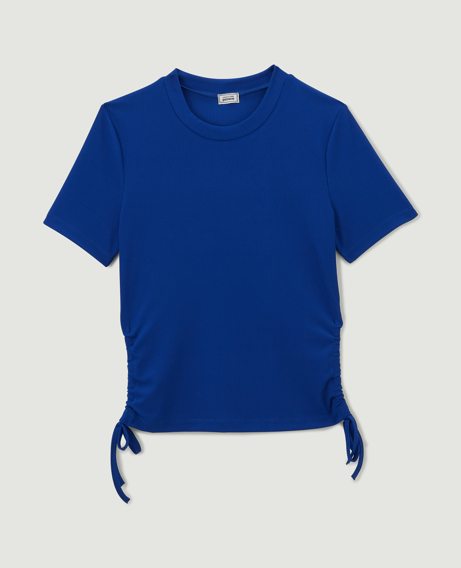 Top maille côtelée avec noeuds bleu marine - Pimkie