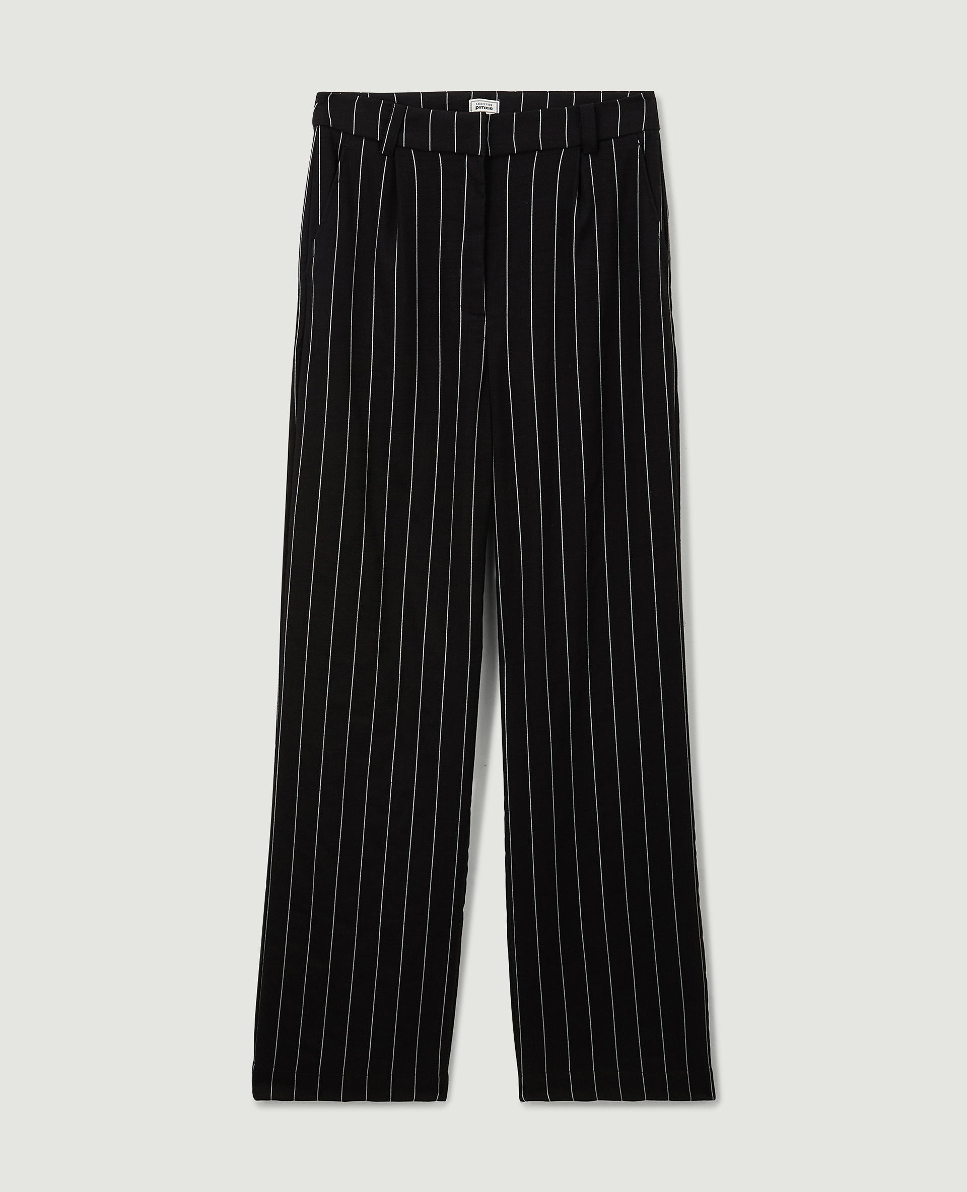 Pantalon droit et large effet lin noir - Pimkie