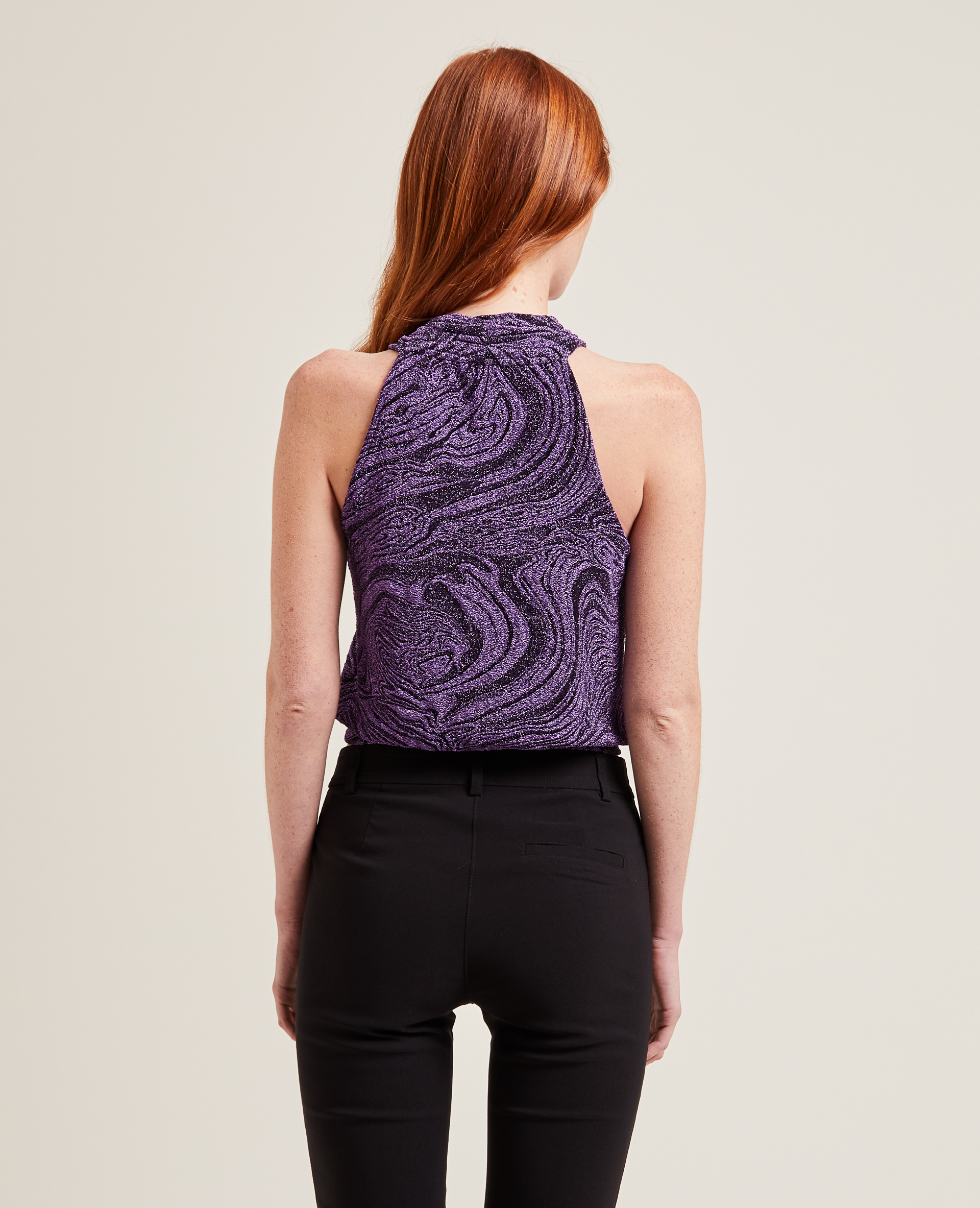 Top pans croisés maille lurex violet - Pimkie
