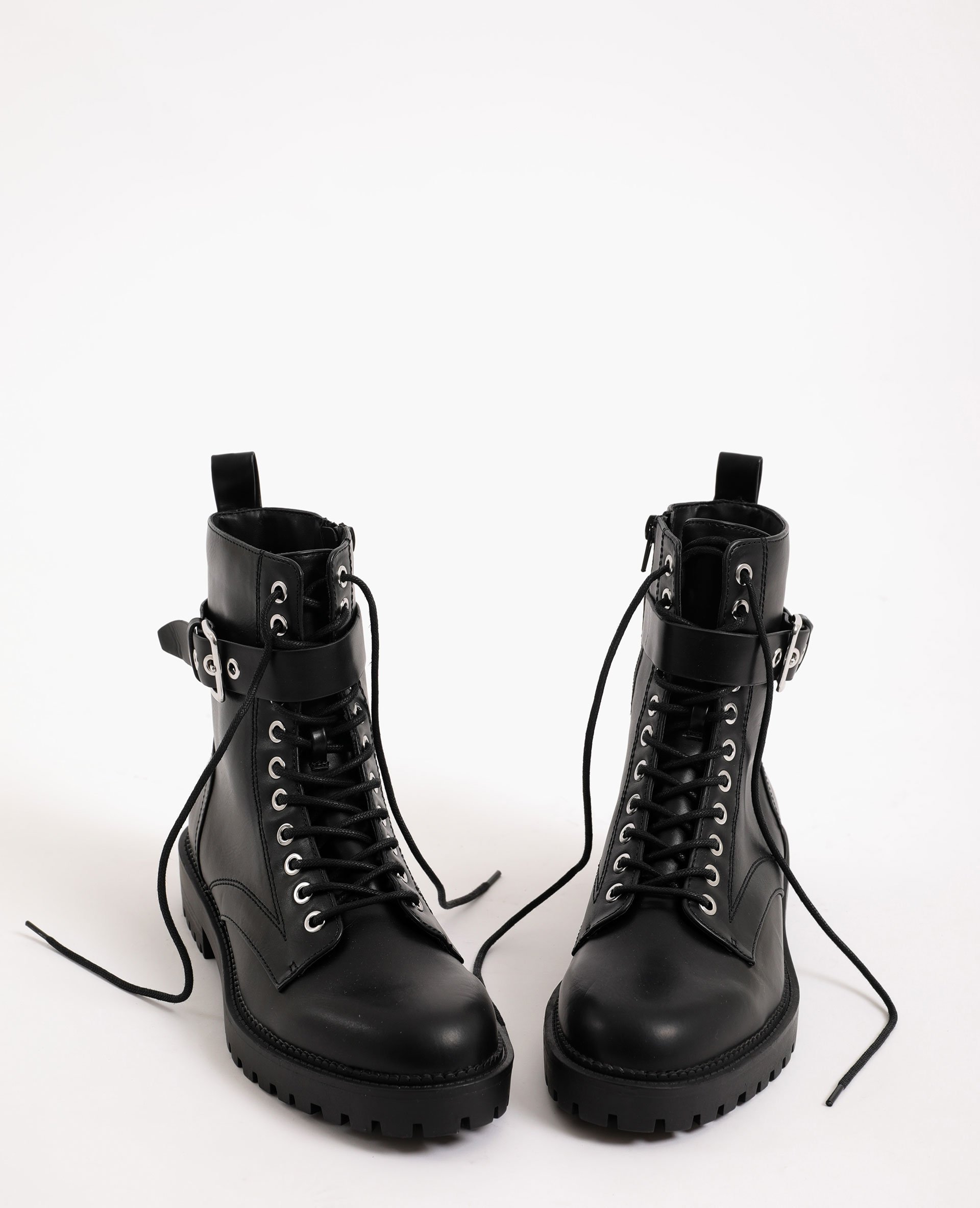 pimkie faux leather heeled boots in black
