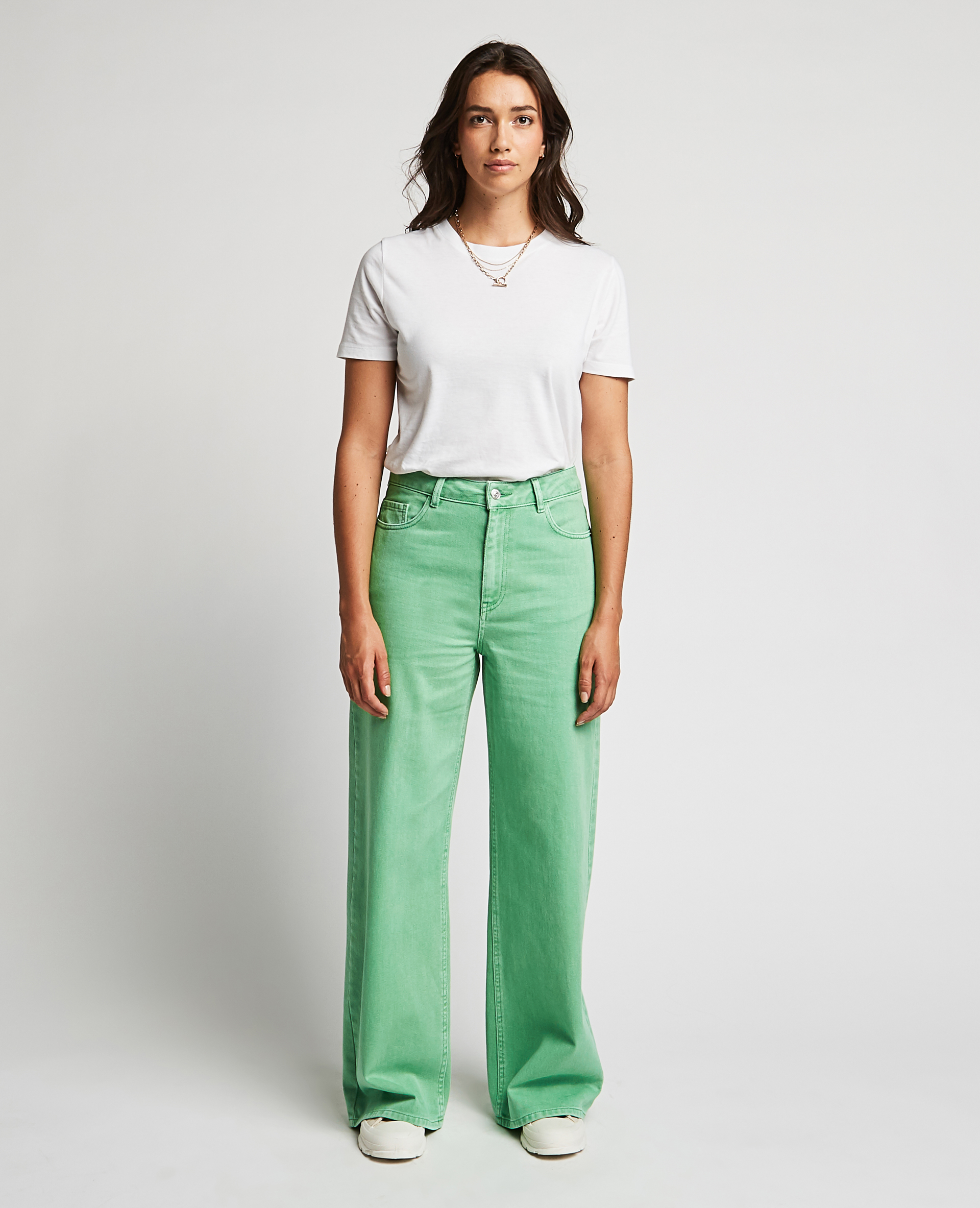 Jean wide leg couleur vert - Pimkie