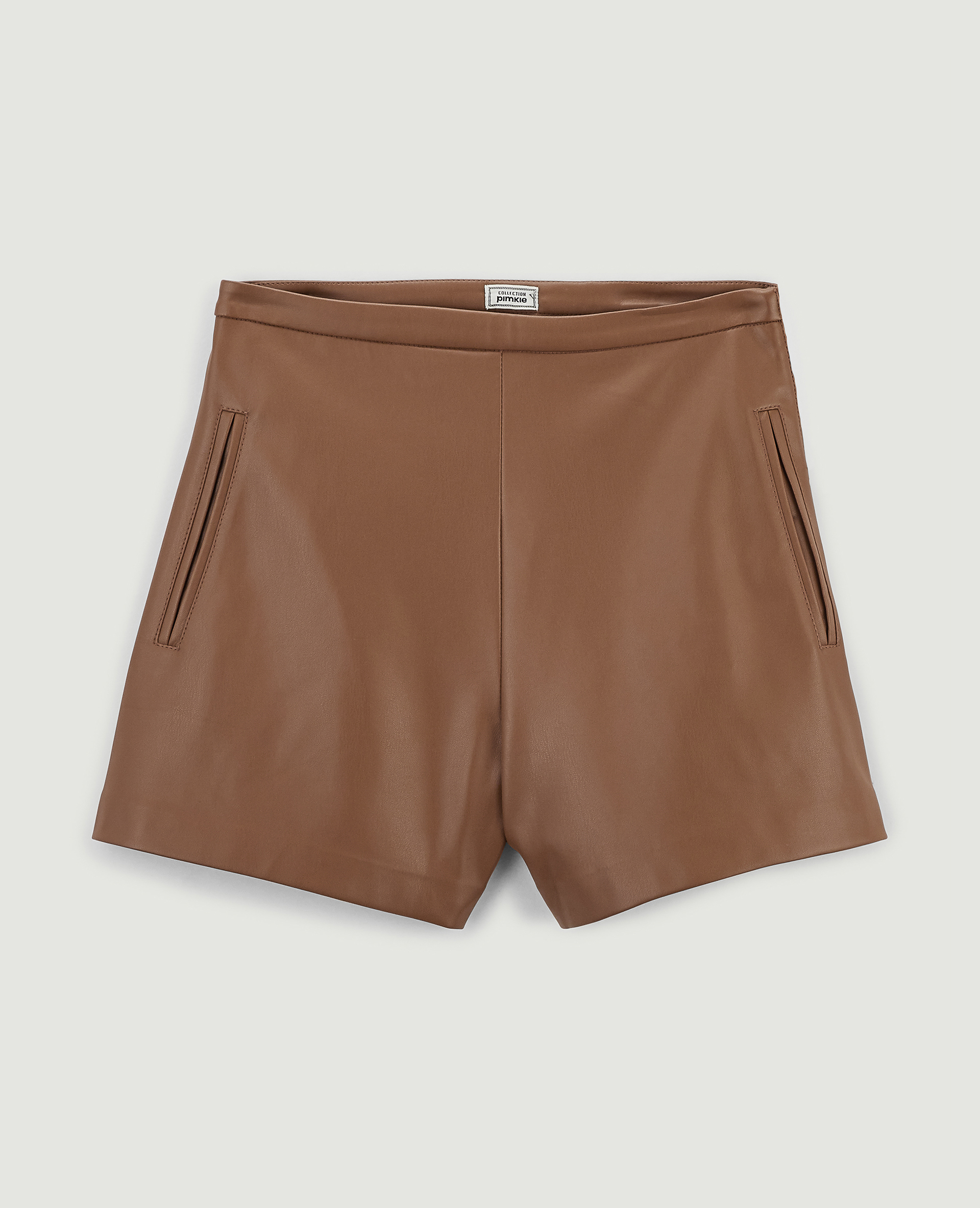 Short taille haute en simili cuir camel - Pimkie