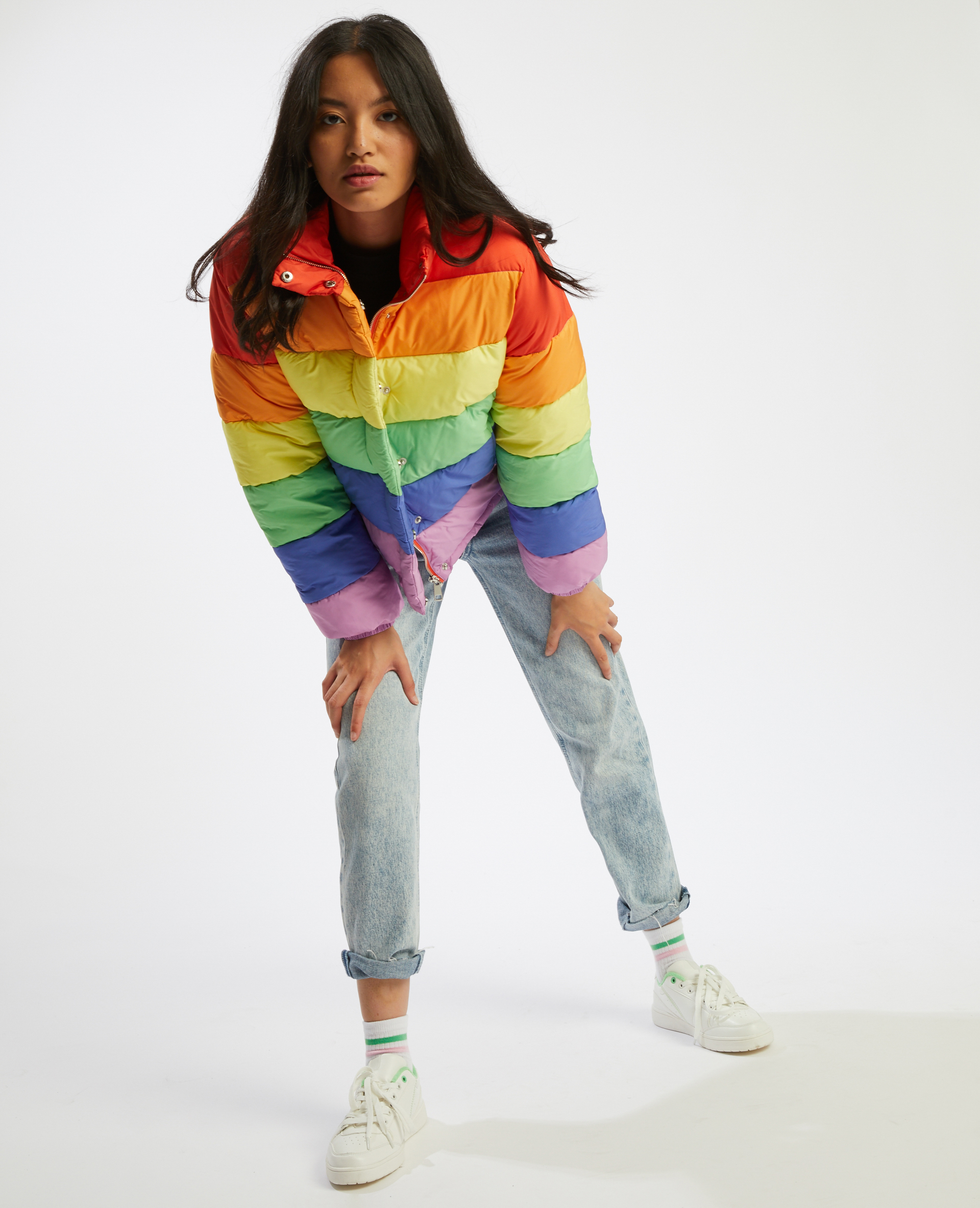 Doudoune oversize multicolore orange - Pimkie