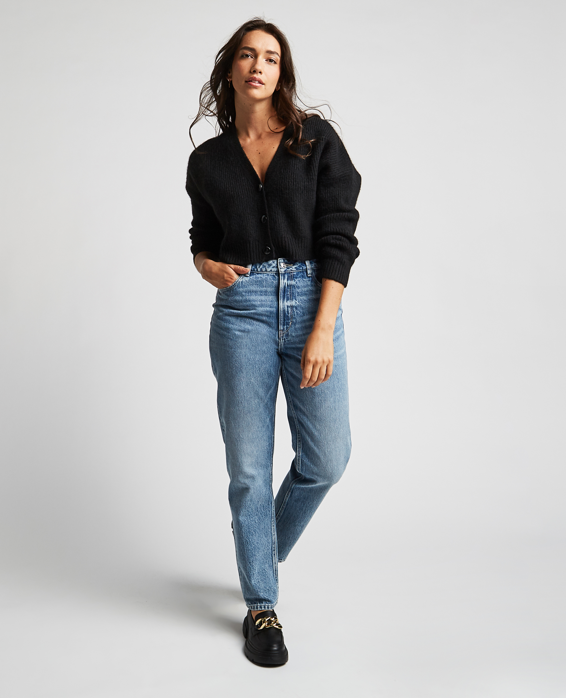 Jean droit taille haute bleu - Pimkie